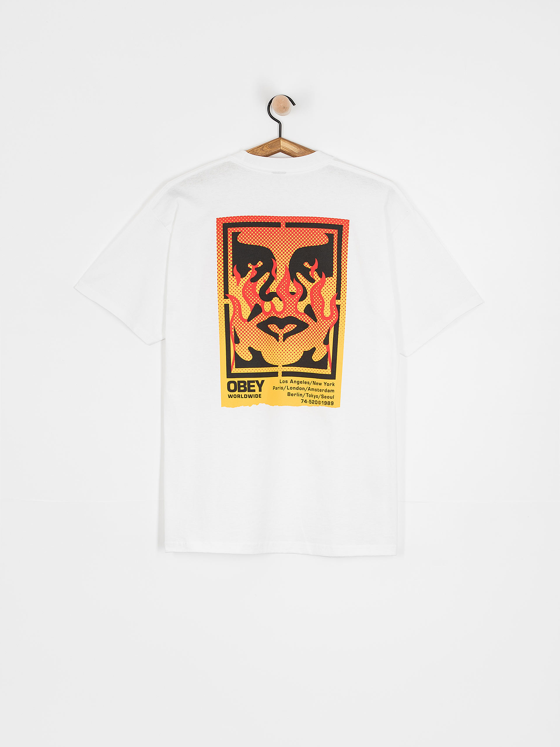 OBEY Icon Stencil Flame T-Shirt (white)