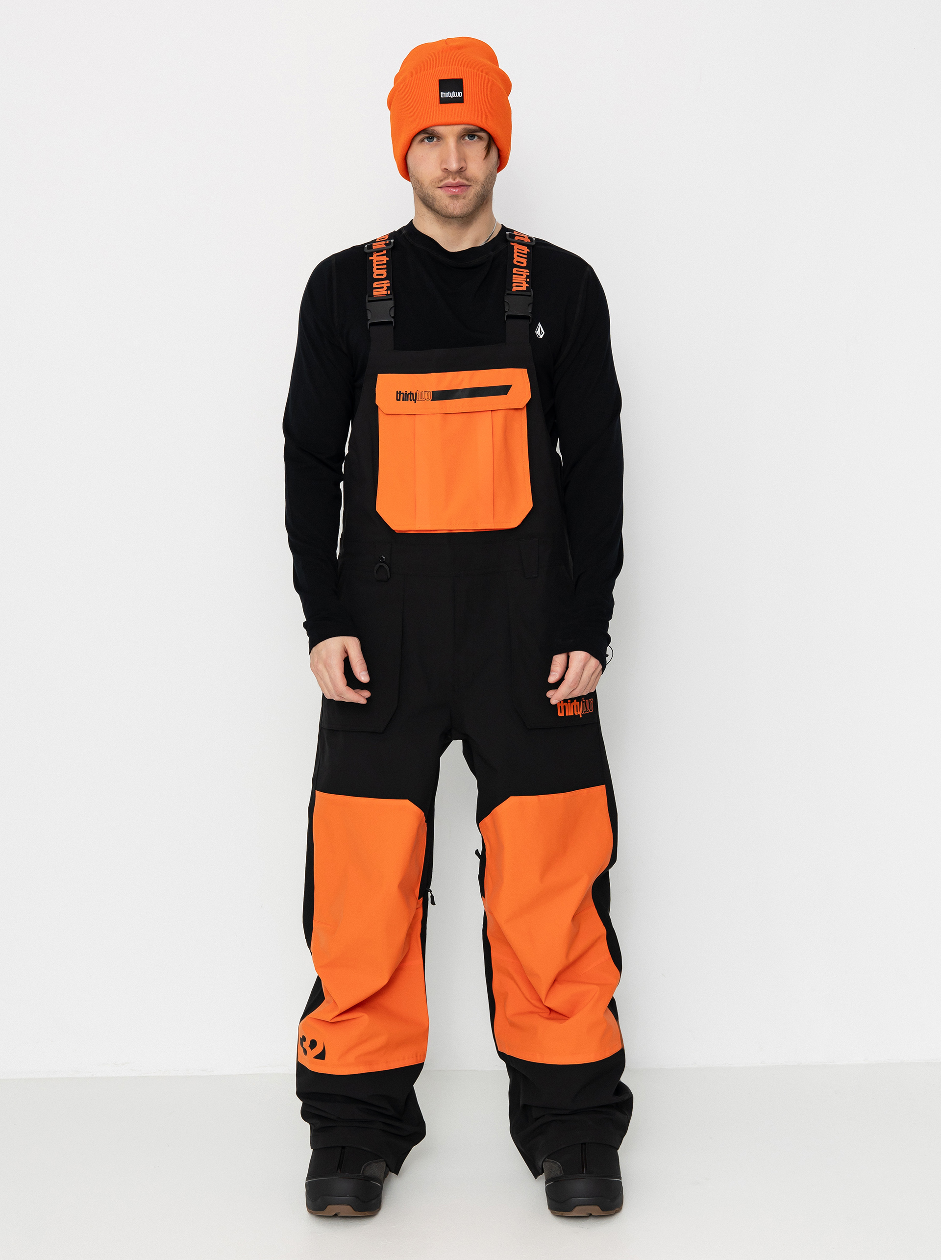 ThirtyTwo Snowboard pants Basement Bib (black/orange)