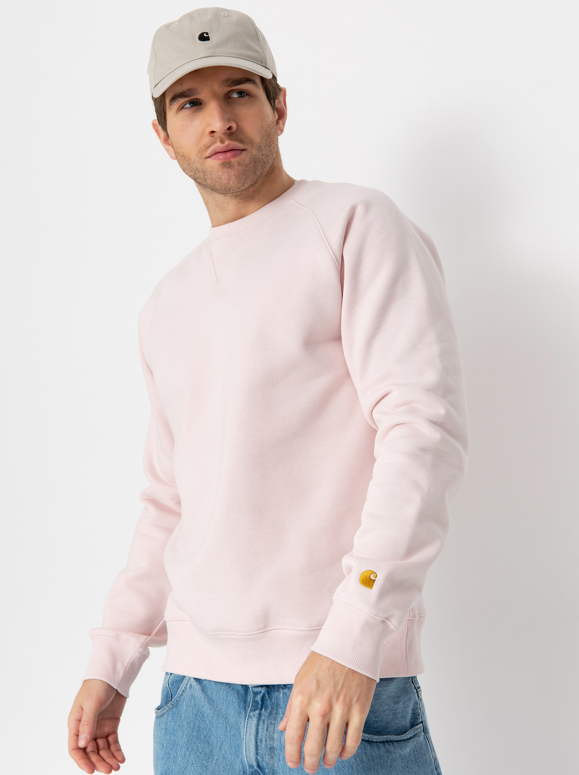 ★ドイツ発*carhartt WIP*新作*Chase ZIP フーディ/Air-pink★ Carhartt WIP Chase ZHD Hoodie - pink (air pink/gold)