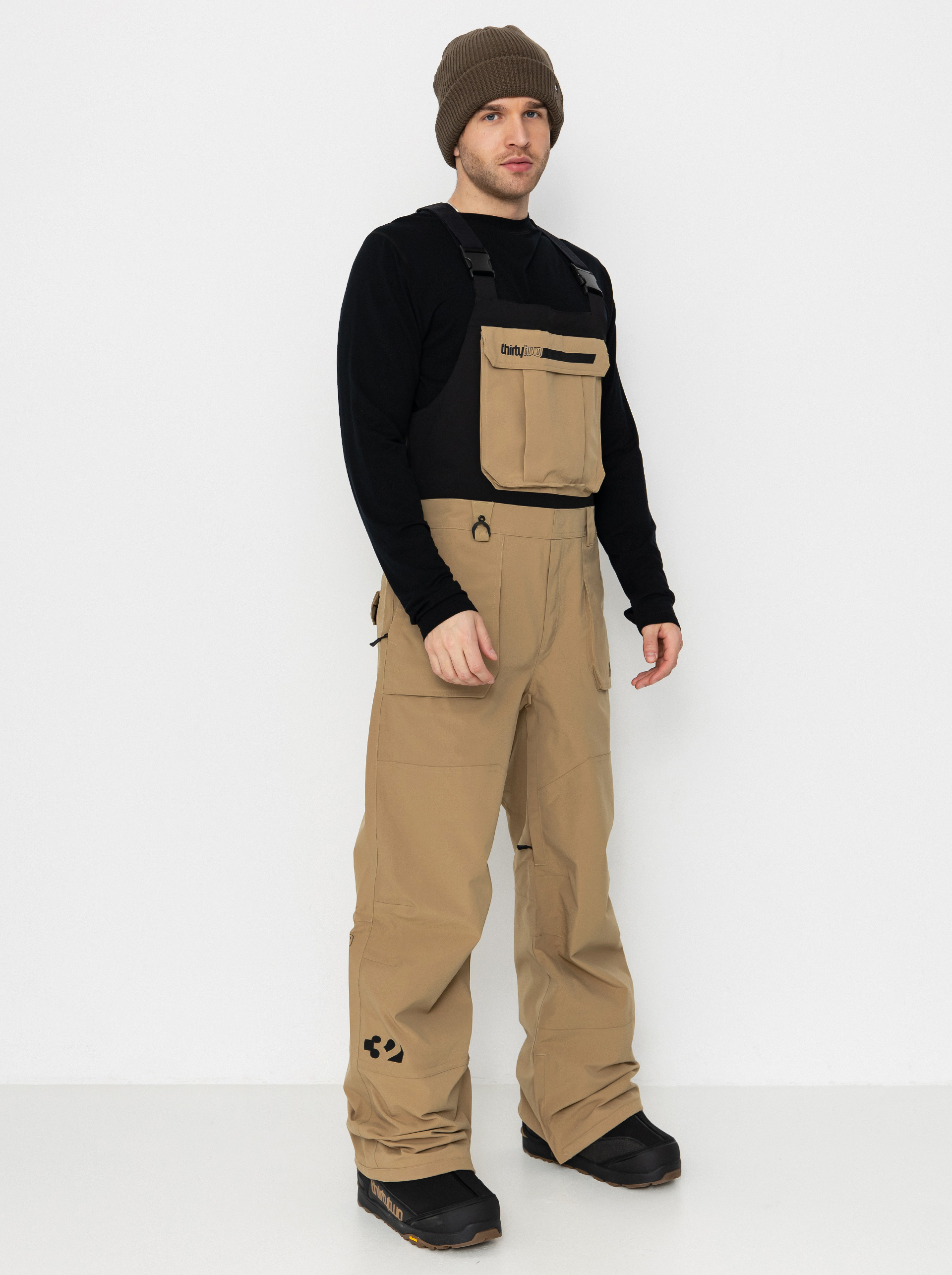 Mens ThirtyTwo Snowboard pants Basement Bib (khaki)