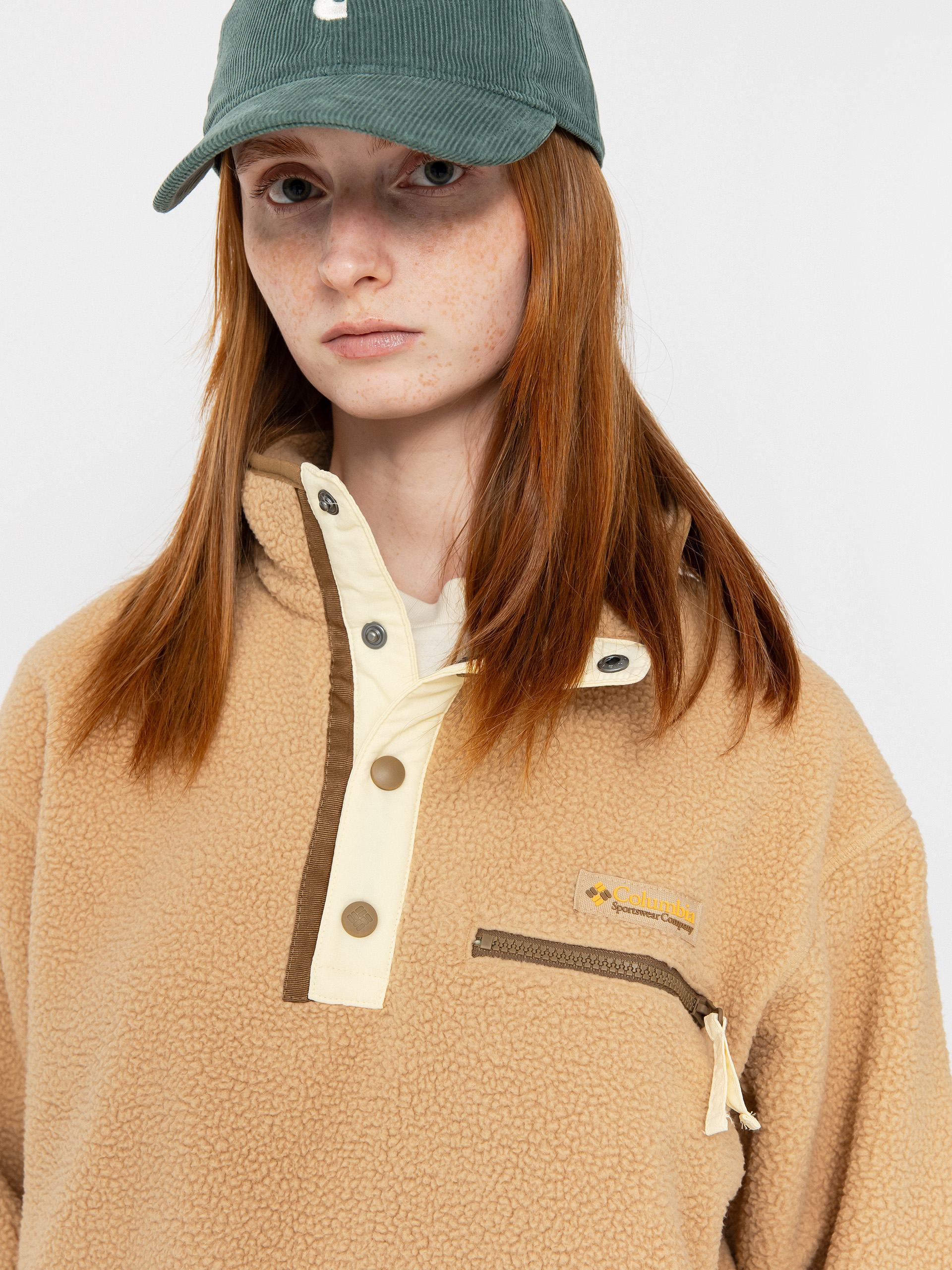 Womens Columbia Helvetia II Cropped Half Snap Fleece  (canoe)