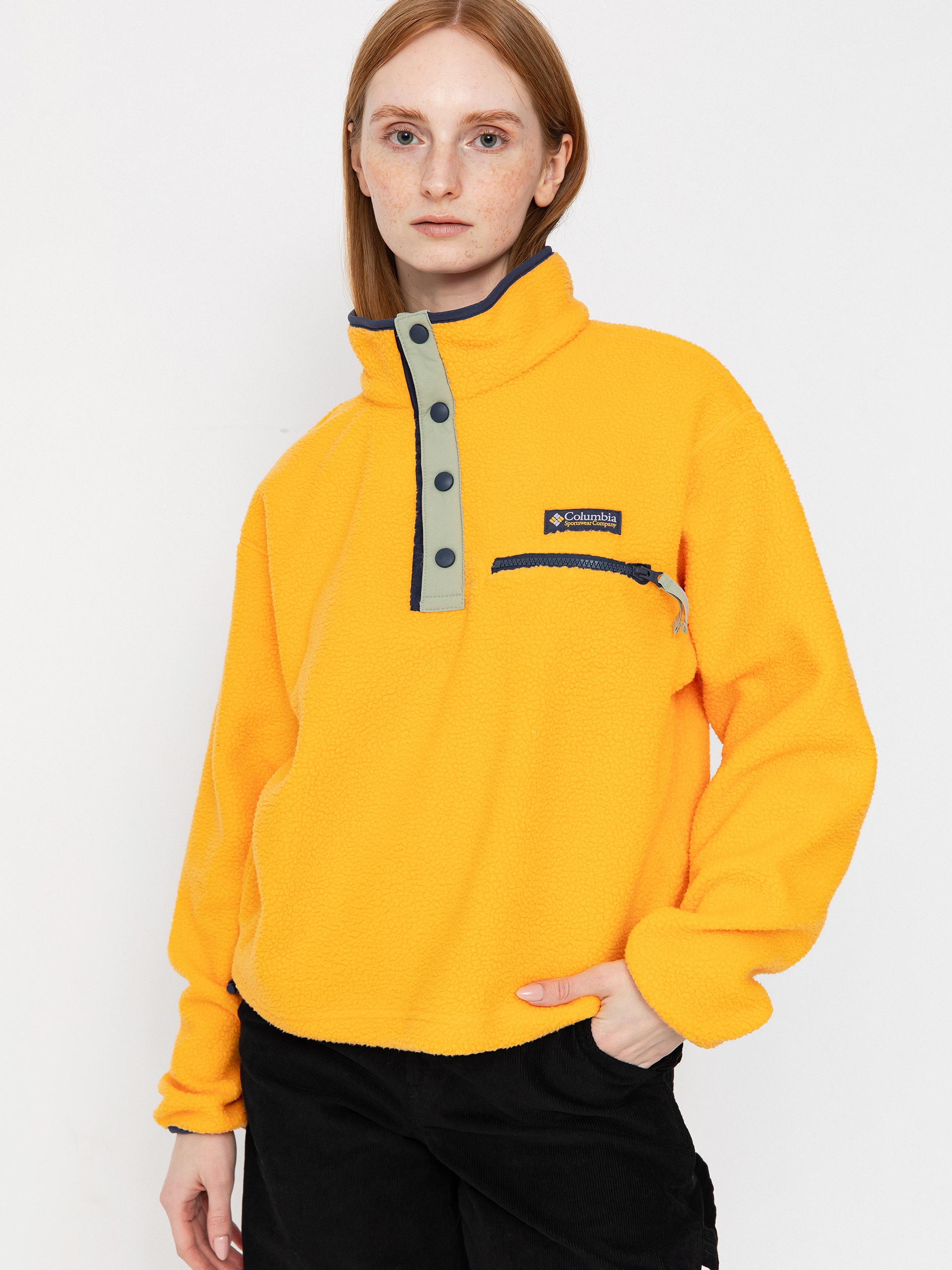 Columbia Helvetia II Cropped Half Snap Wmn Fleece  (summer orange)