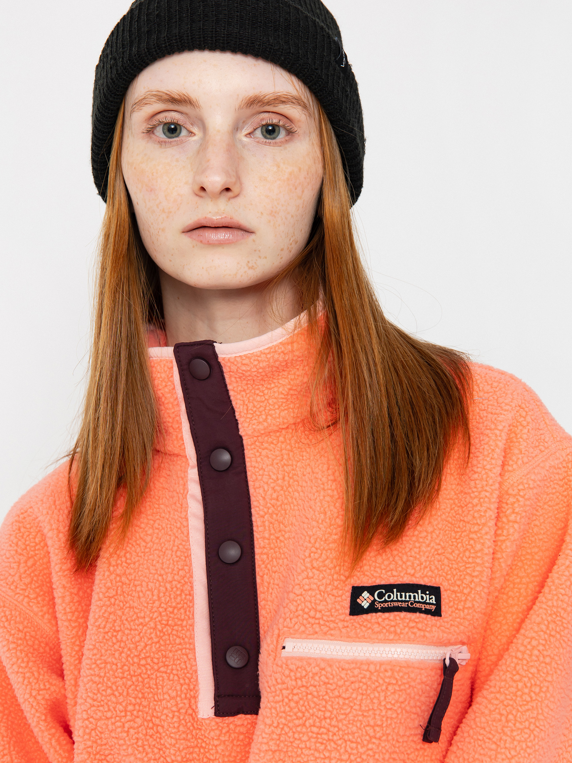 Columbia Helvetia II Cropped Half Snap Wmn Fleece - pink (alpenglow)