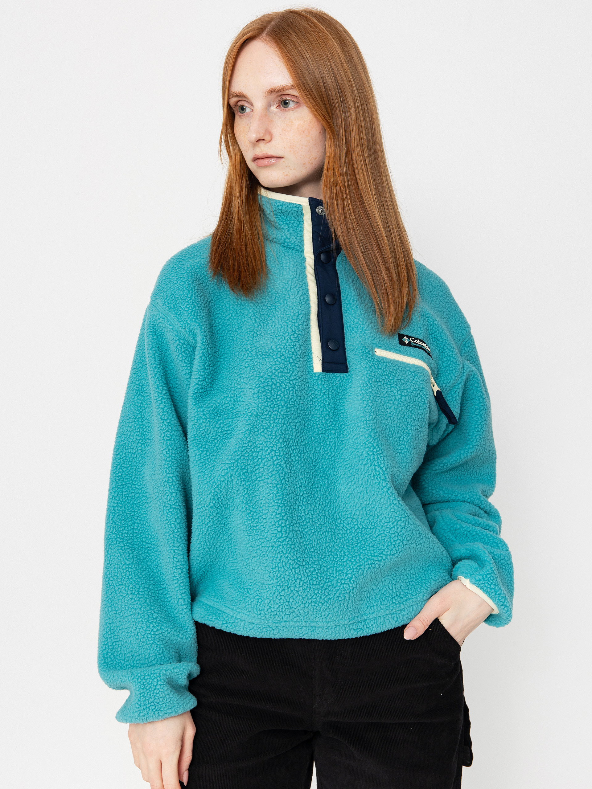 Columbia Helvetia II Cropped Half Snap Wmn Fleece Jacke (teal)