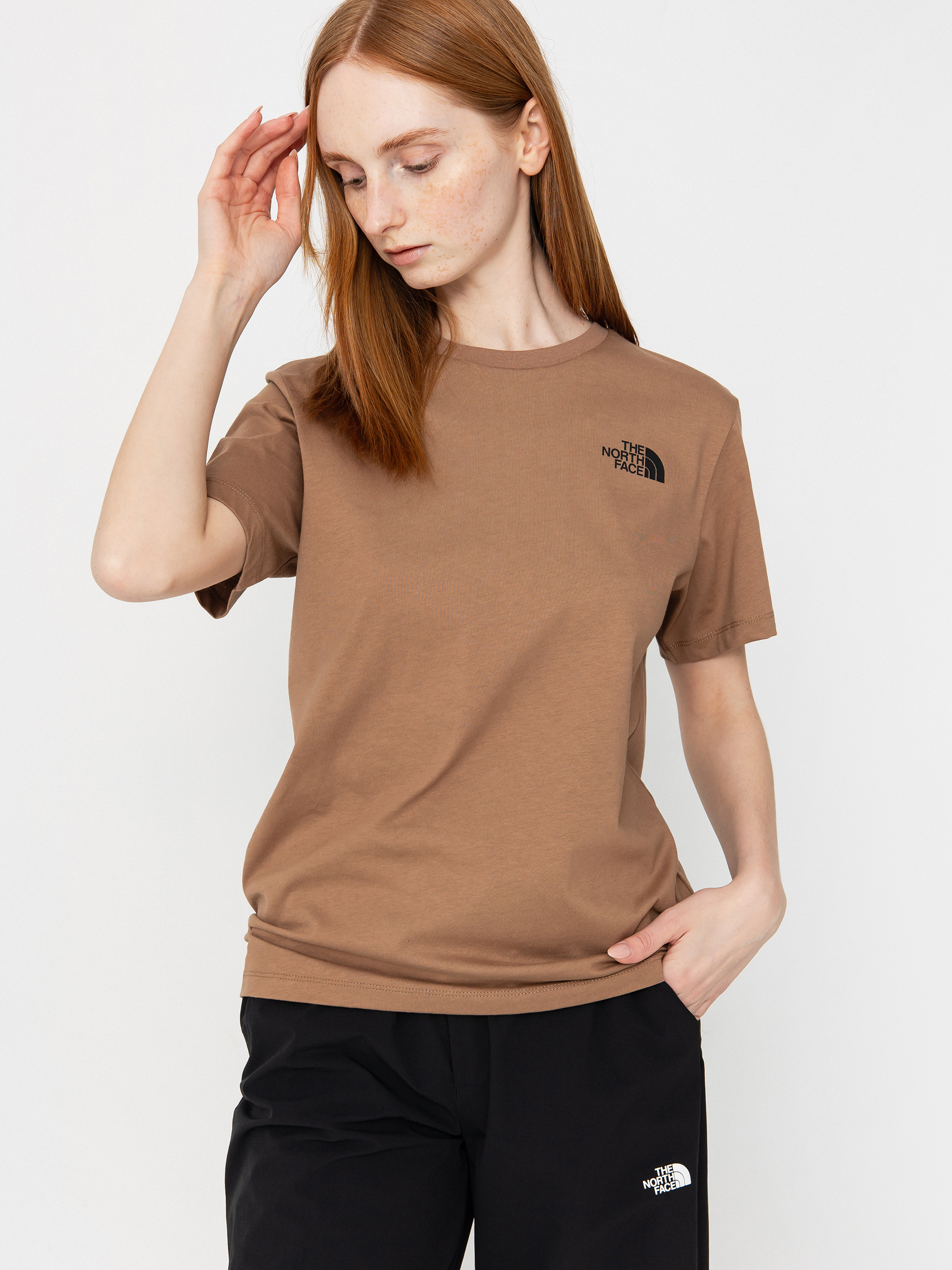 Tシャツ・カットソー [The North Face] ESSENTIAL SWEATSHIRTS - BEIGE_BROWN The North Face logo-embroidered Cotton T-shirt | Neutrals
