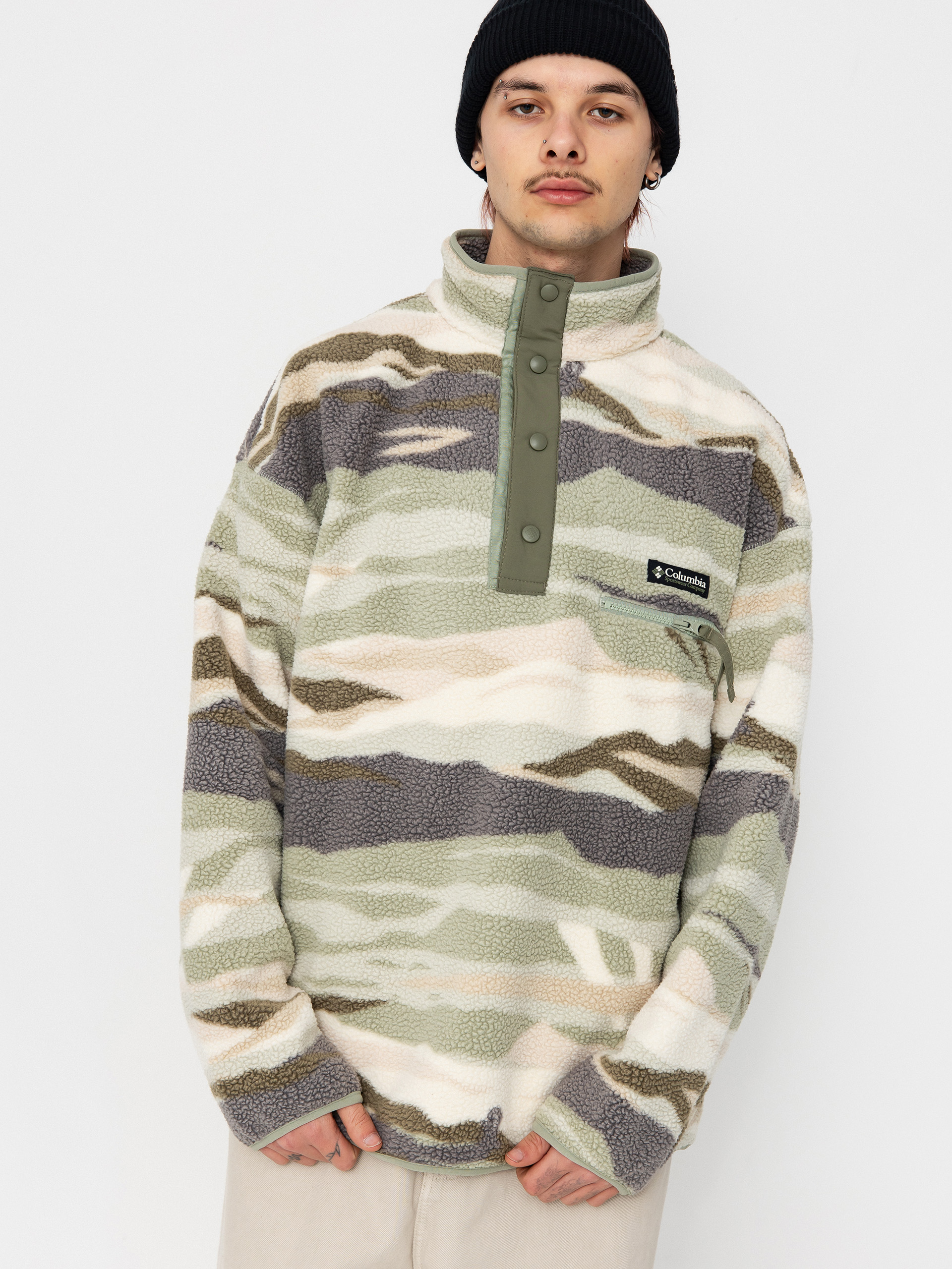 Columbia Helvetia II Printed Half Snap Fleece  (safari rouge va)