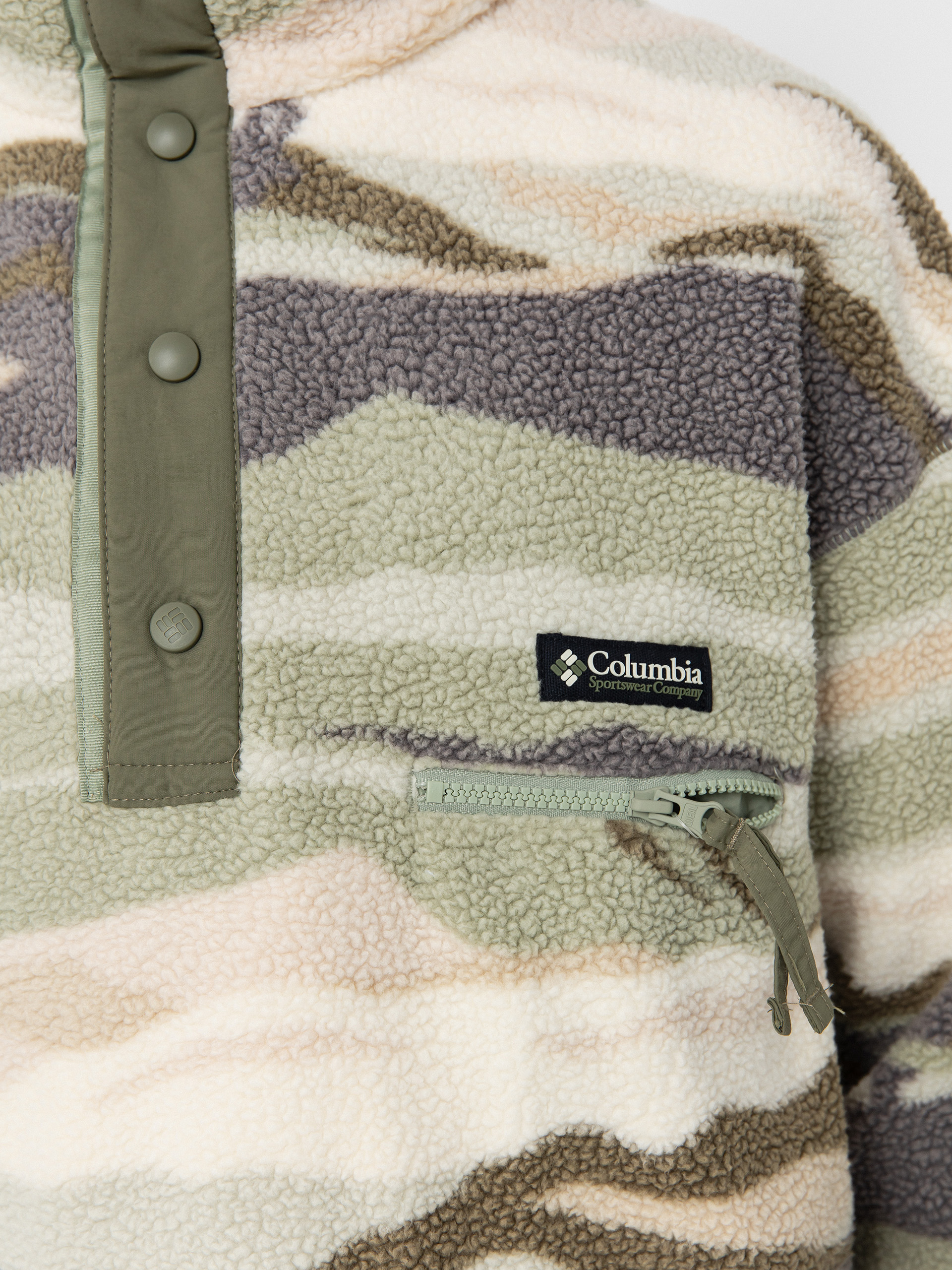 Mens Columbia Helvetia II Printed Half Snap Fleece  (safari rouge va)