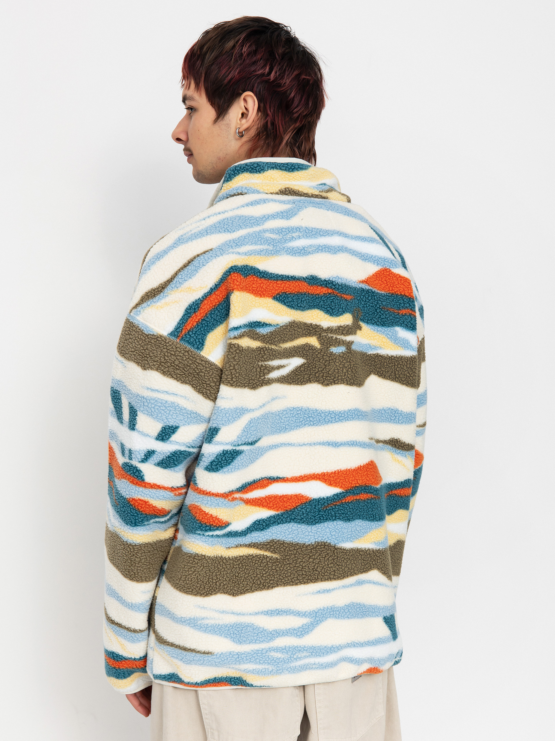 Mens Columbia Helvetia II Printed Half Snap Fleece  (chalk rogue val)