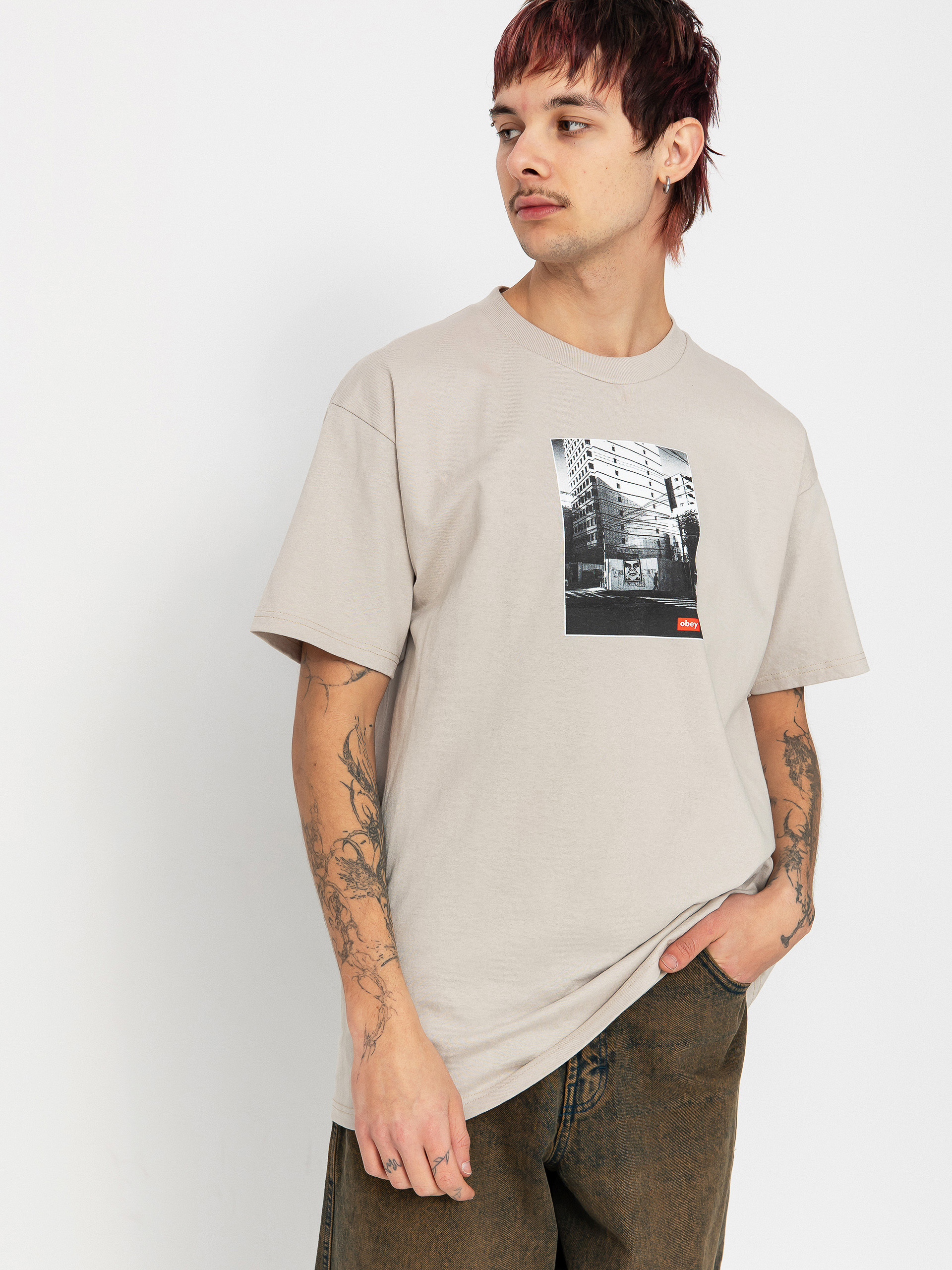 OBEY Osaka Photo T-Shirt - beige (silver grey)