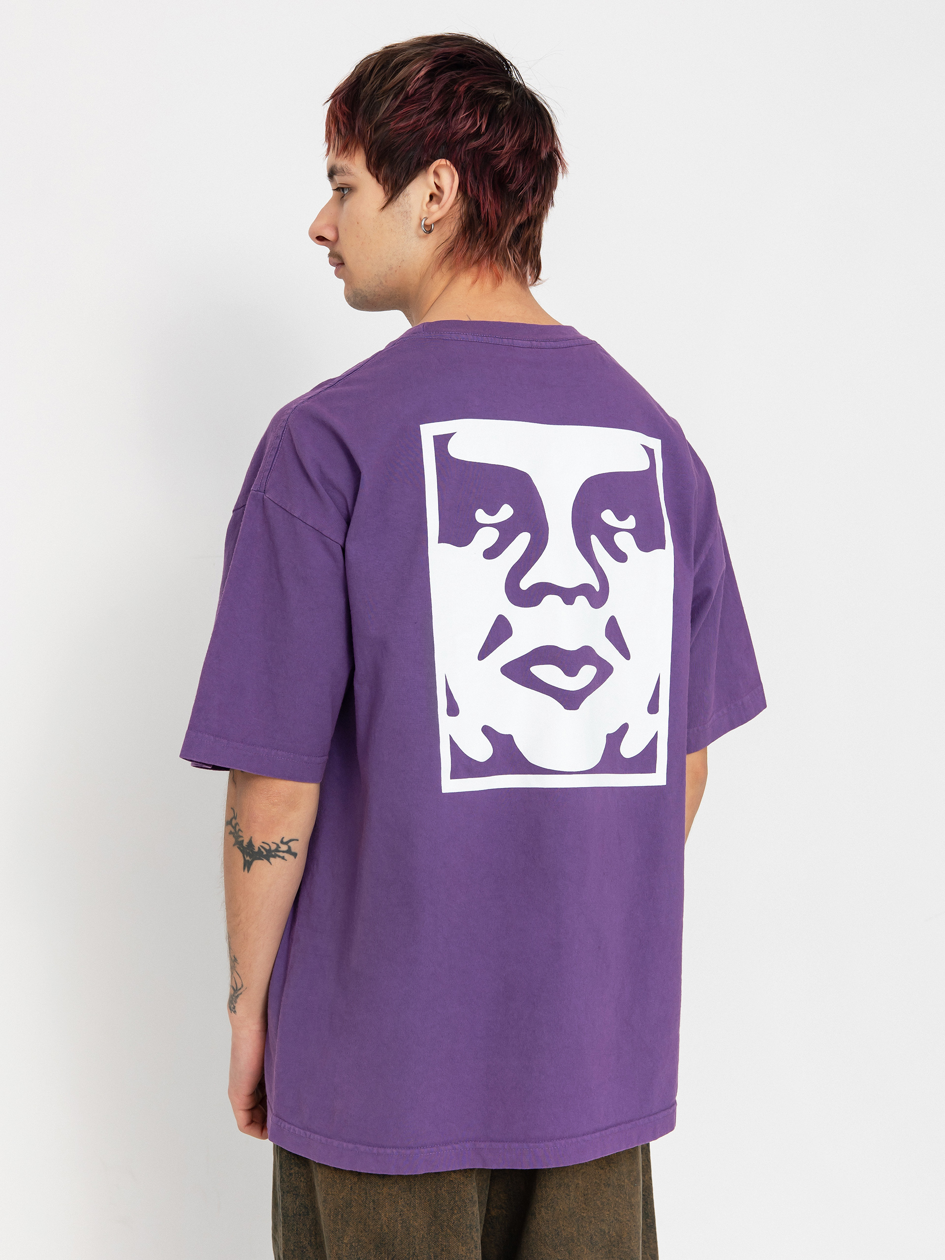 Tシャツ・カットソー OBEY \"ICON FACE\" T-SHIRT (167924152 PIGMENTVINTAGEWHITE) OBEY Icon Face T-Shirt - black (pigment true vintage black)