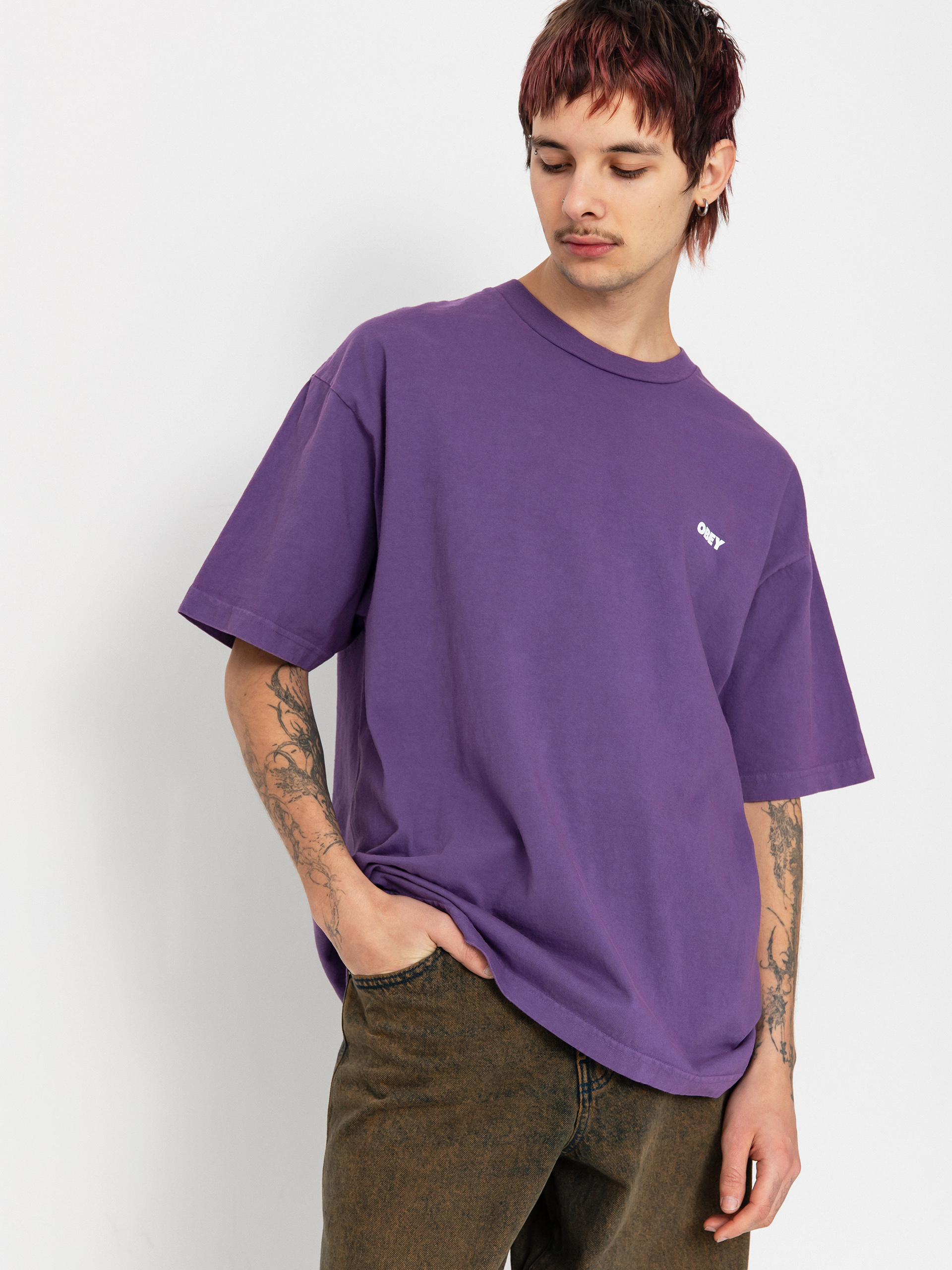 OBEY Bold Icon Face T-Shirt (pigment imperial purple)