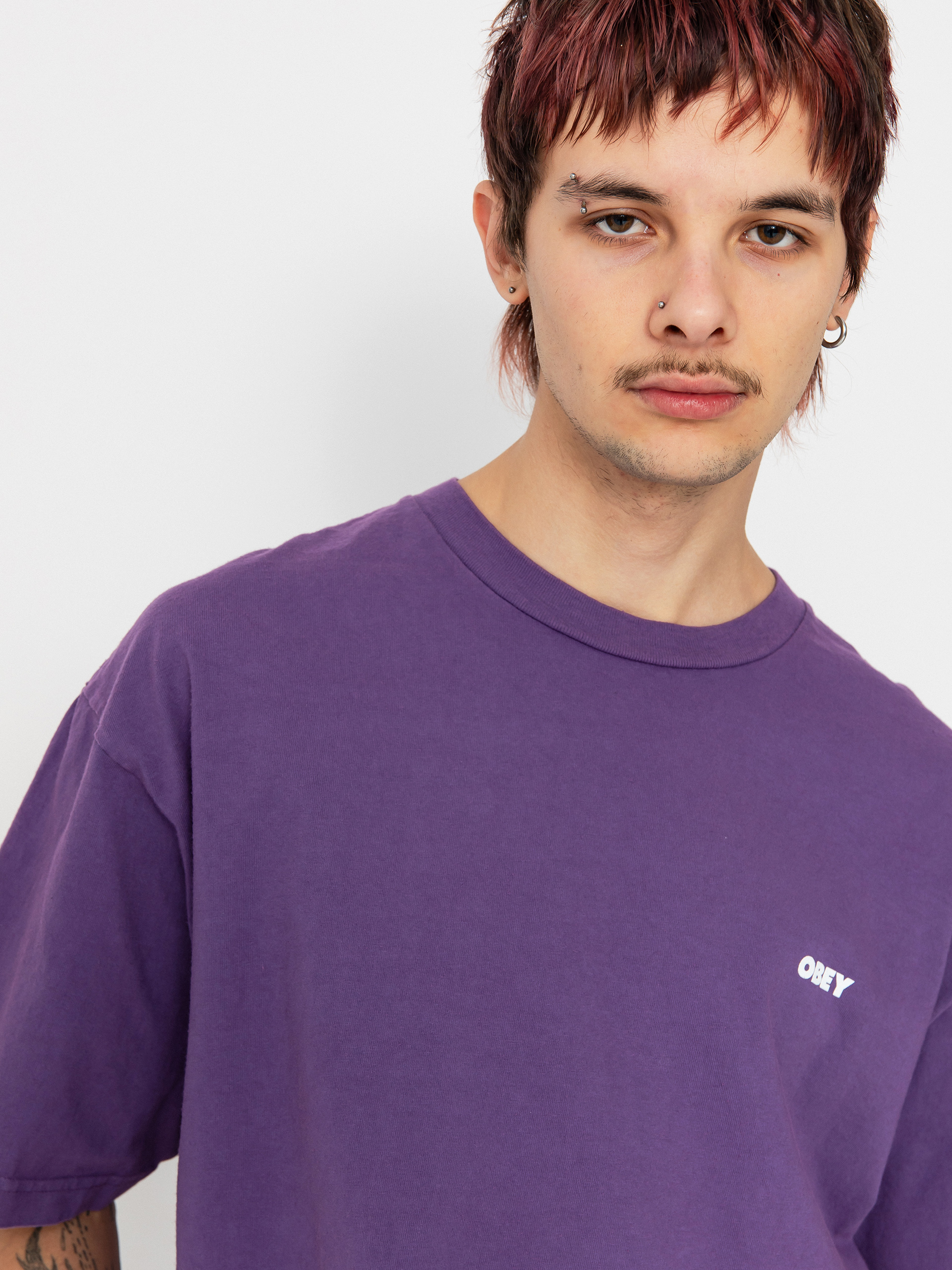 OBEY Bold Icon Face T-Shirt (pigment imperial purple)