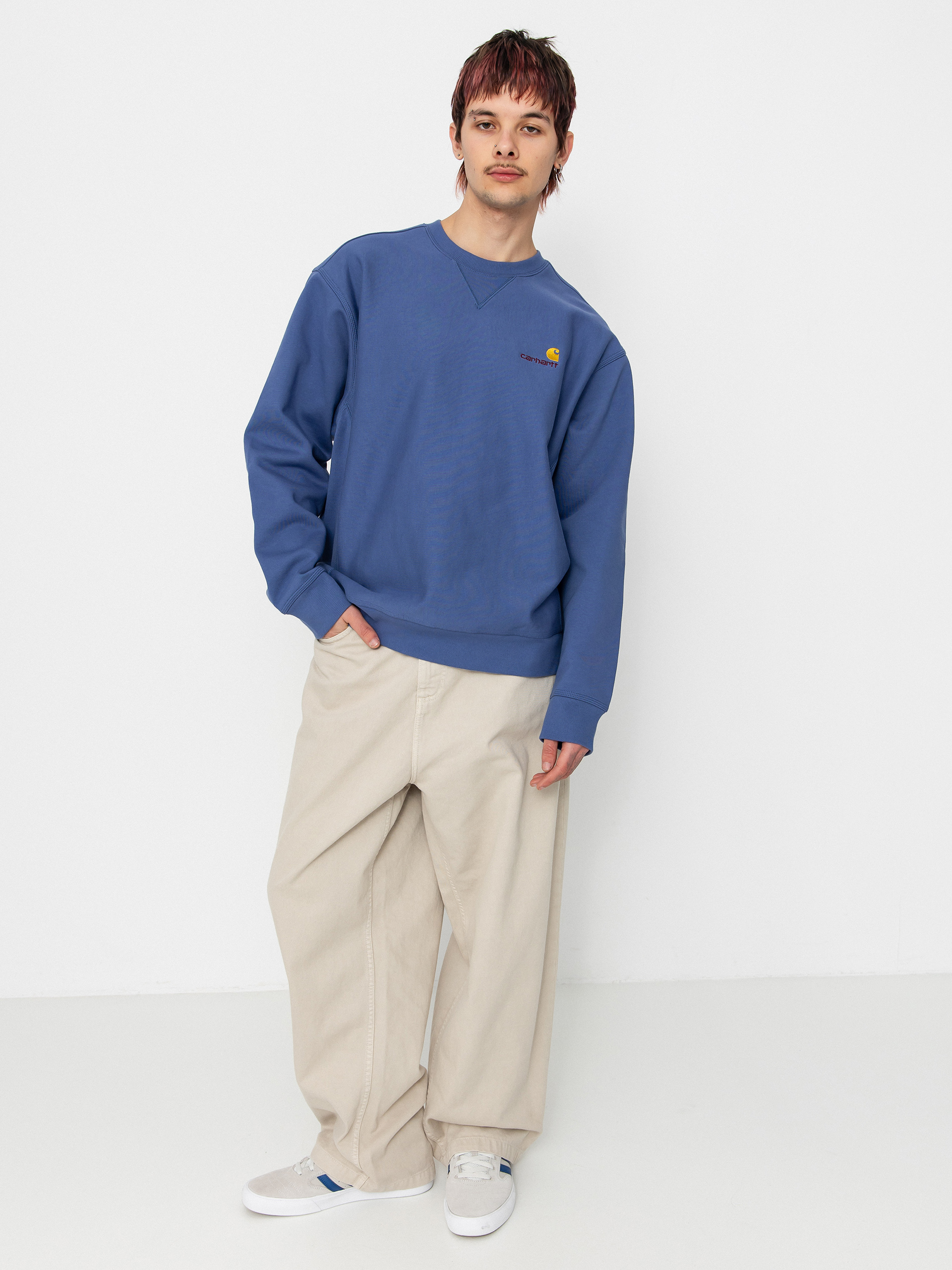 Carhartt WIP American Script Sweatshirt (blue iris)