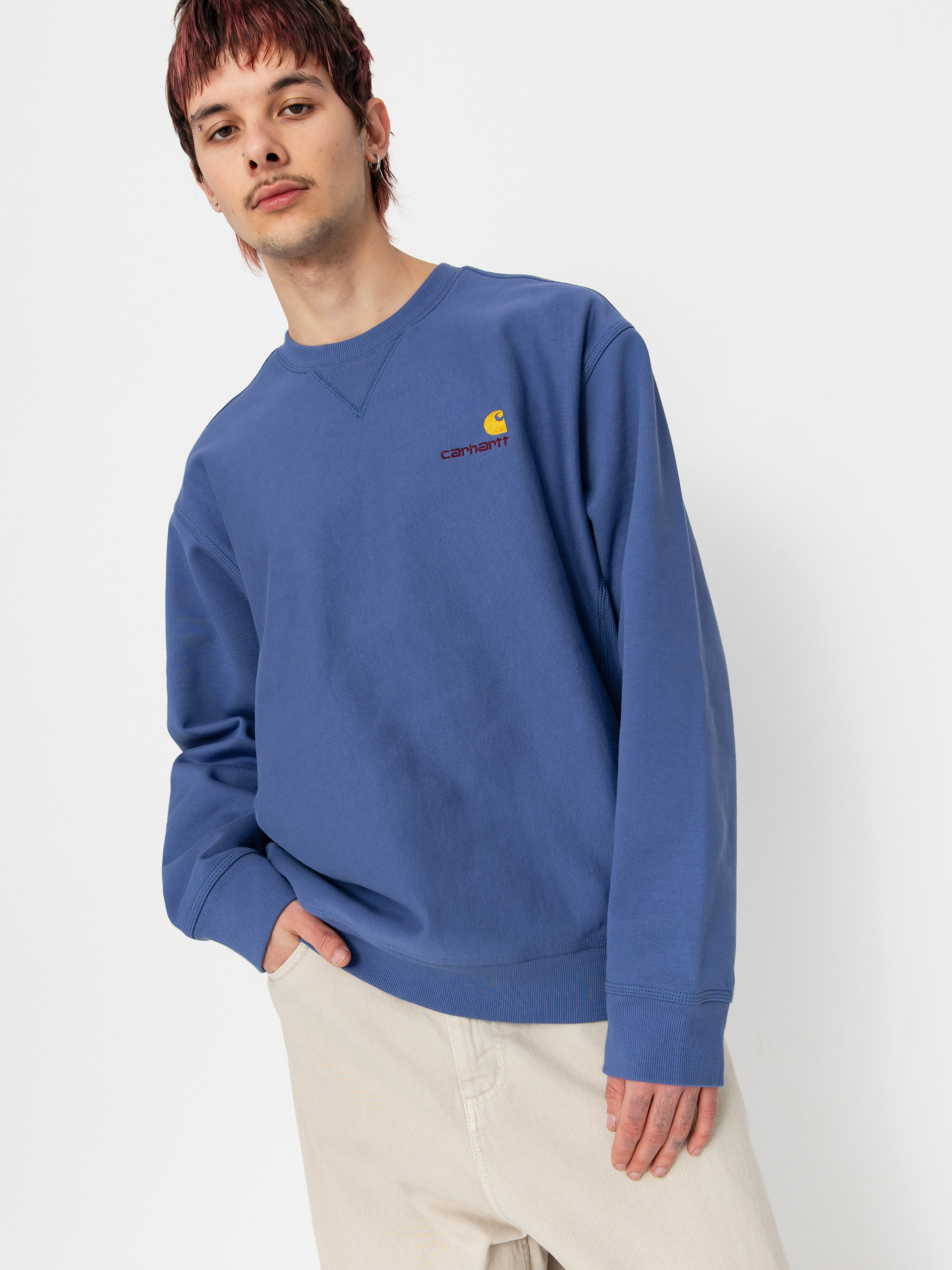 Carhartt WIP American Script Sweatshirt (blue iris)