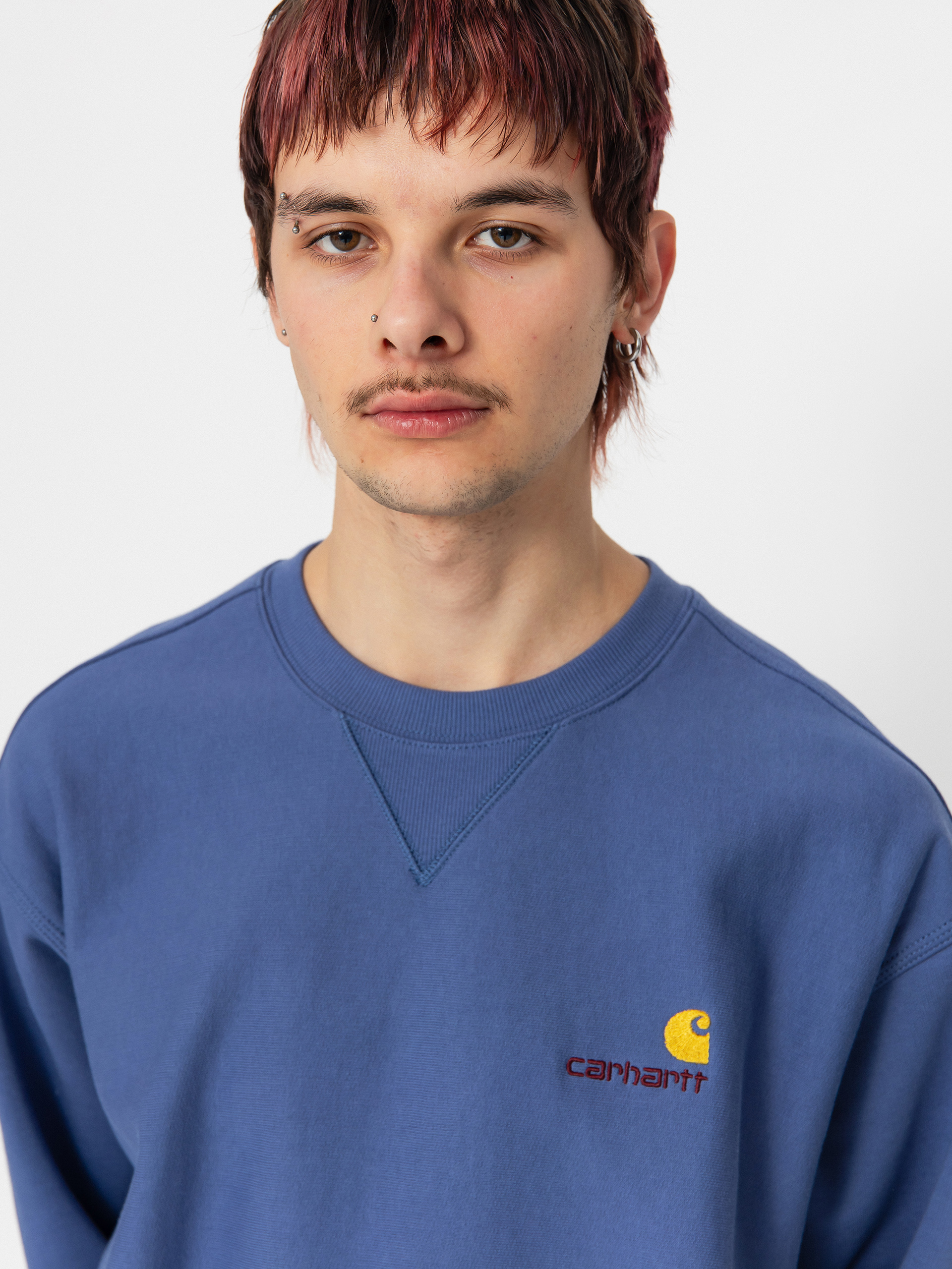 Carhartt WIP American Script Sweatshirt (blue iris)