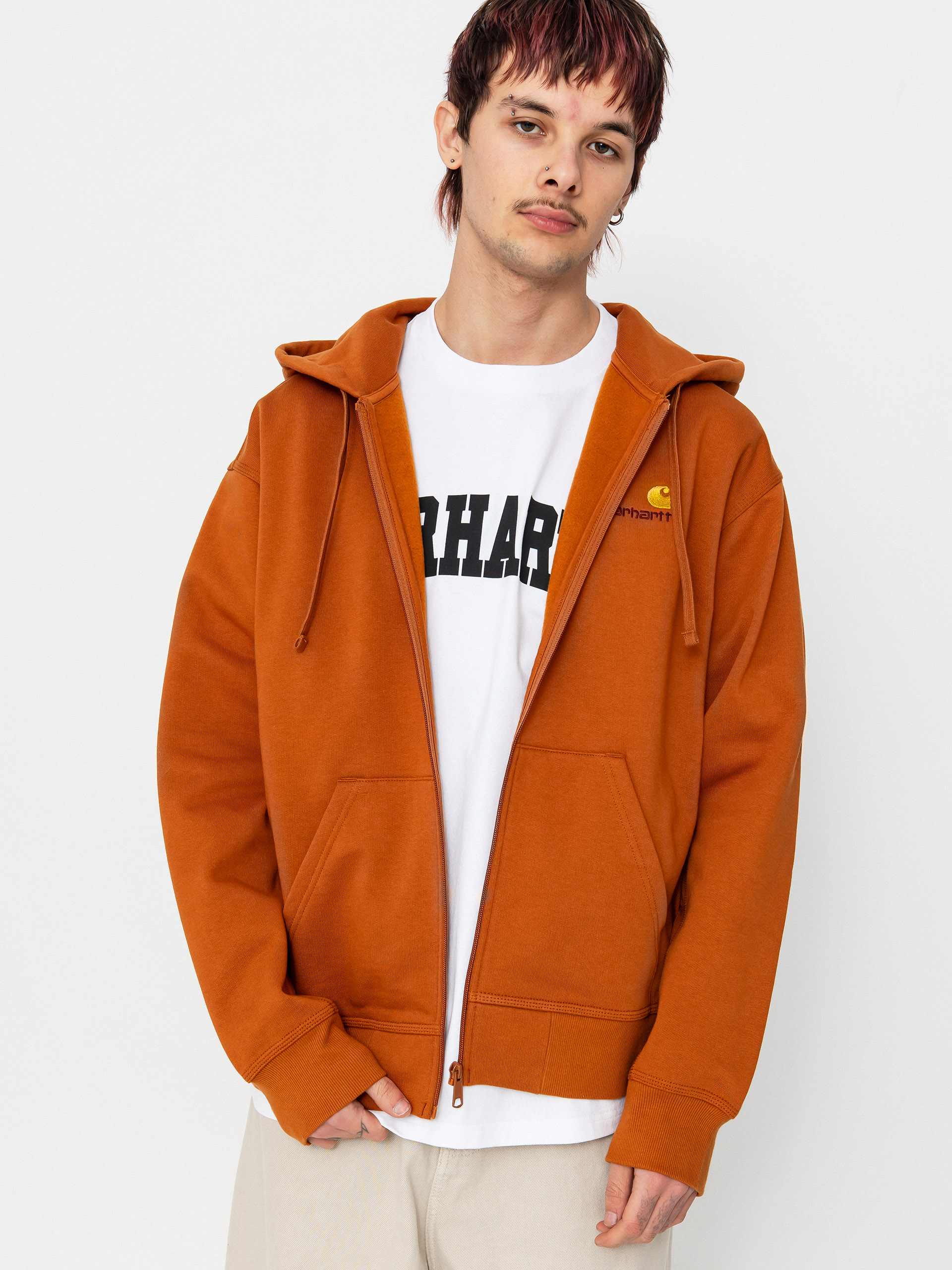 Carhartt WIP American Script ZHD Hoodie - brown (sienna)