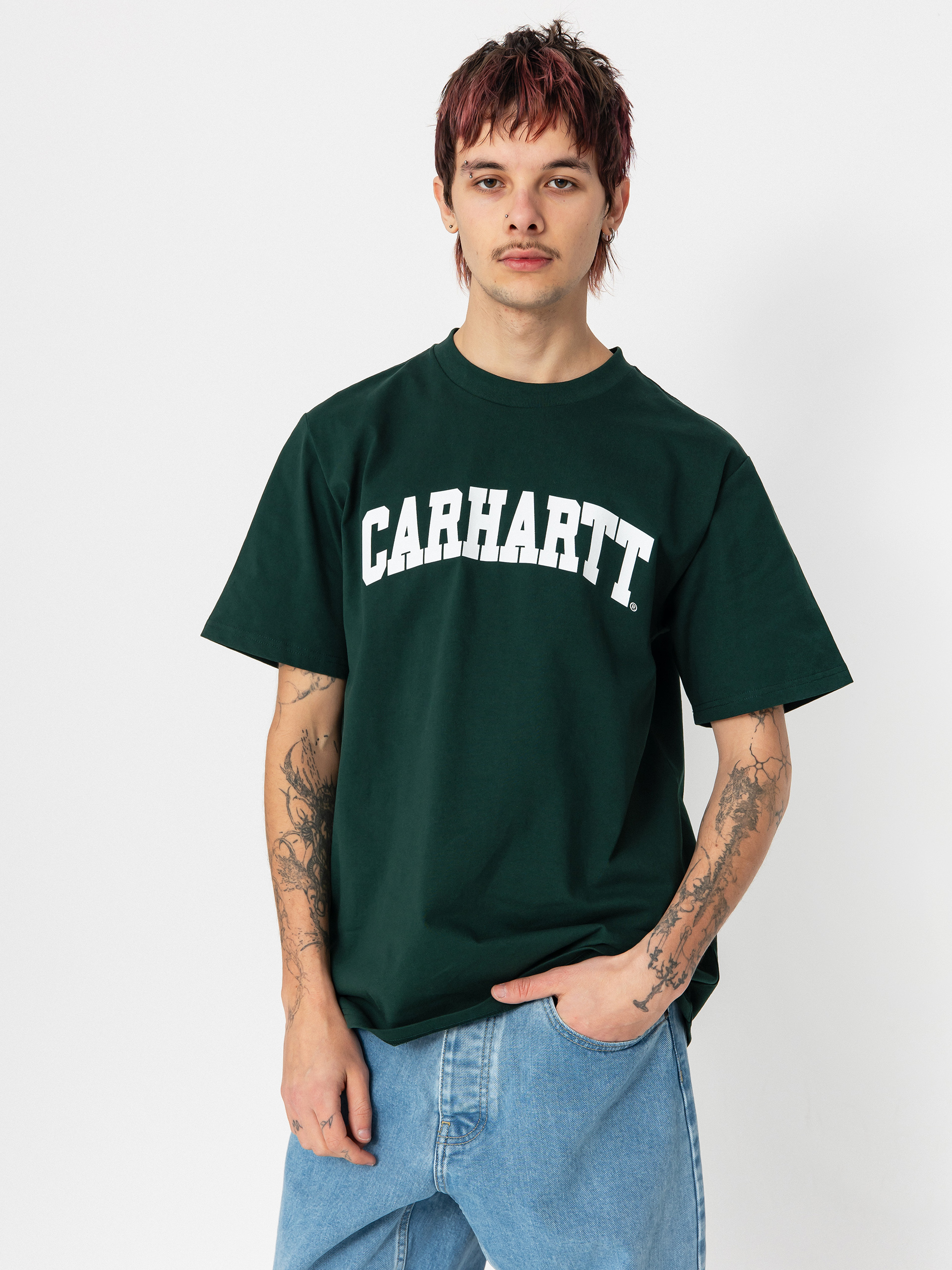 Carhartt WIP University T-Shirt (conifer/white)