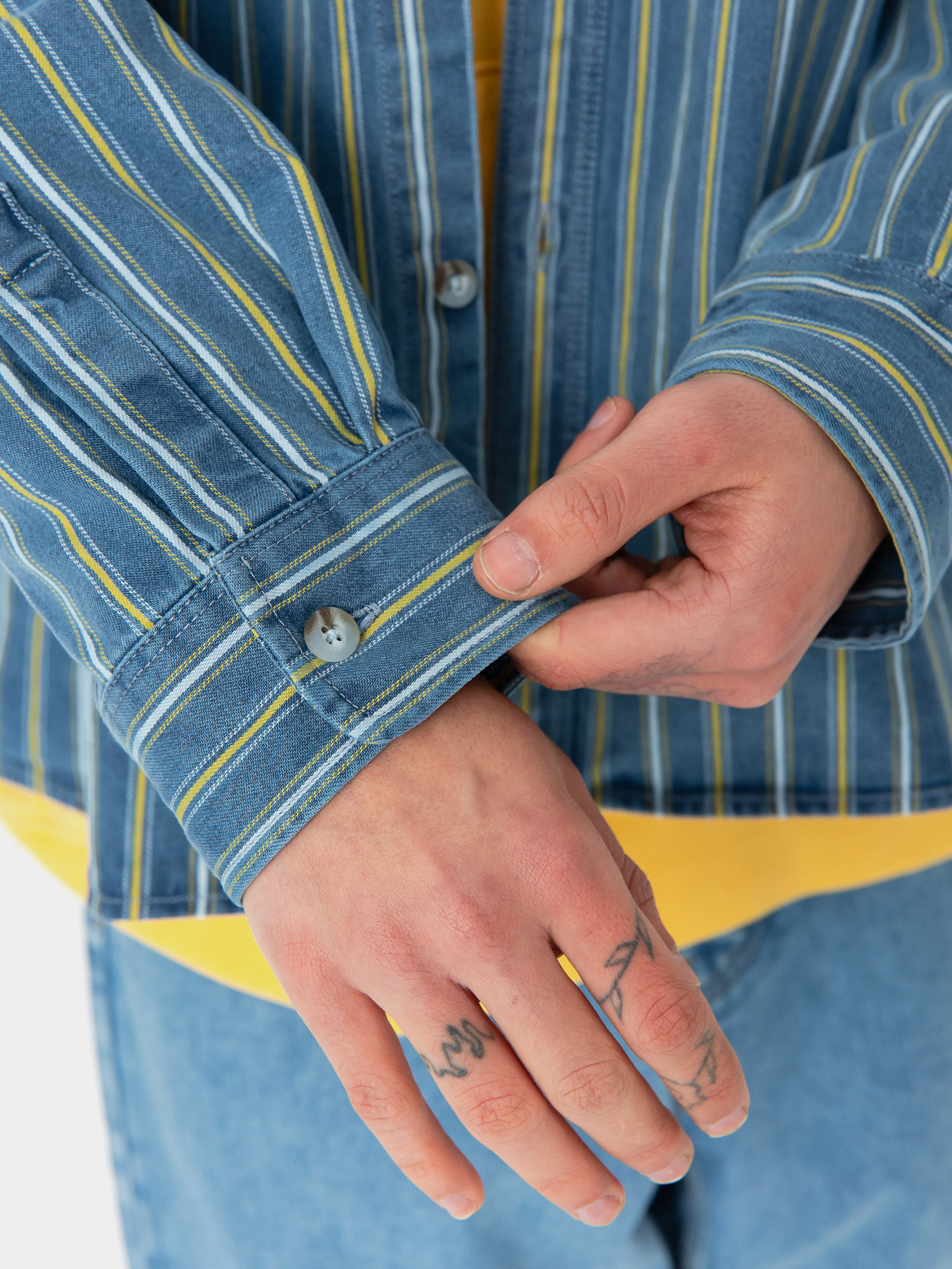 Polar Skate Mike Denim Hemd (blue/yellow)