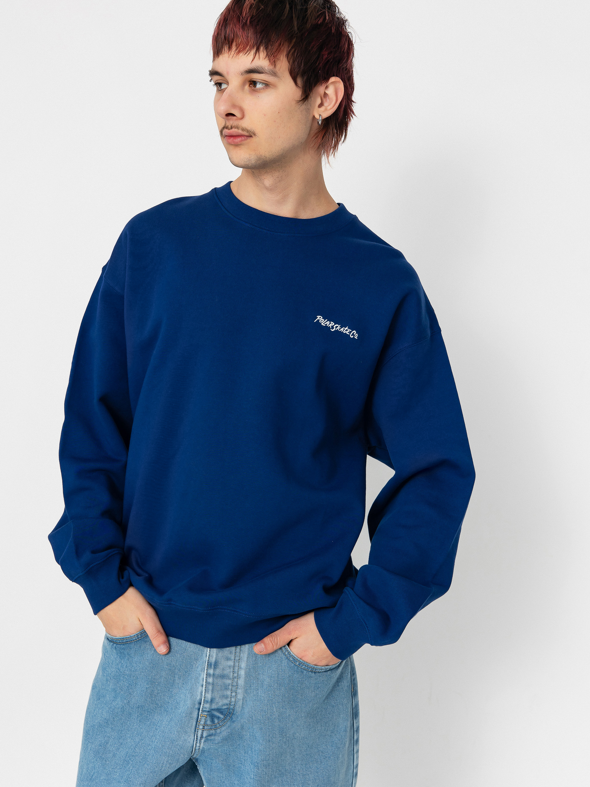 Polar Skate Dave Crewneck Sweatshirt (deep royal blue)