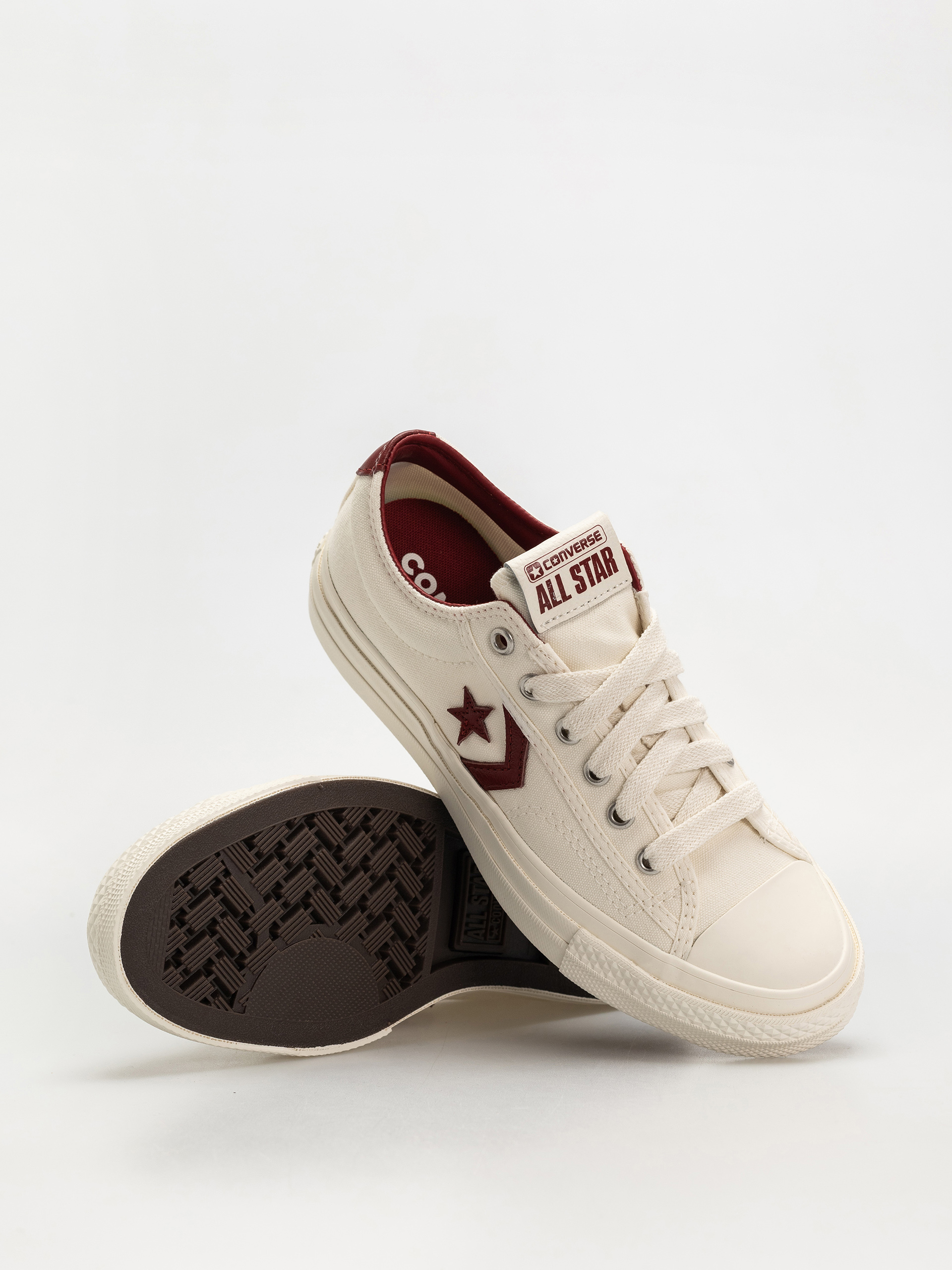 Converse Star Player 76 Ox Shoes - burgundy, beige (egret/egret