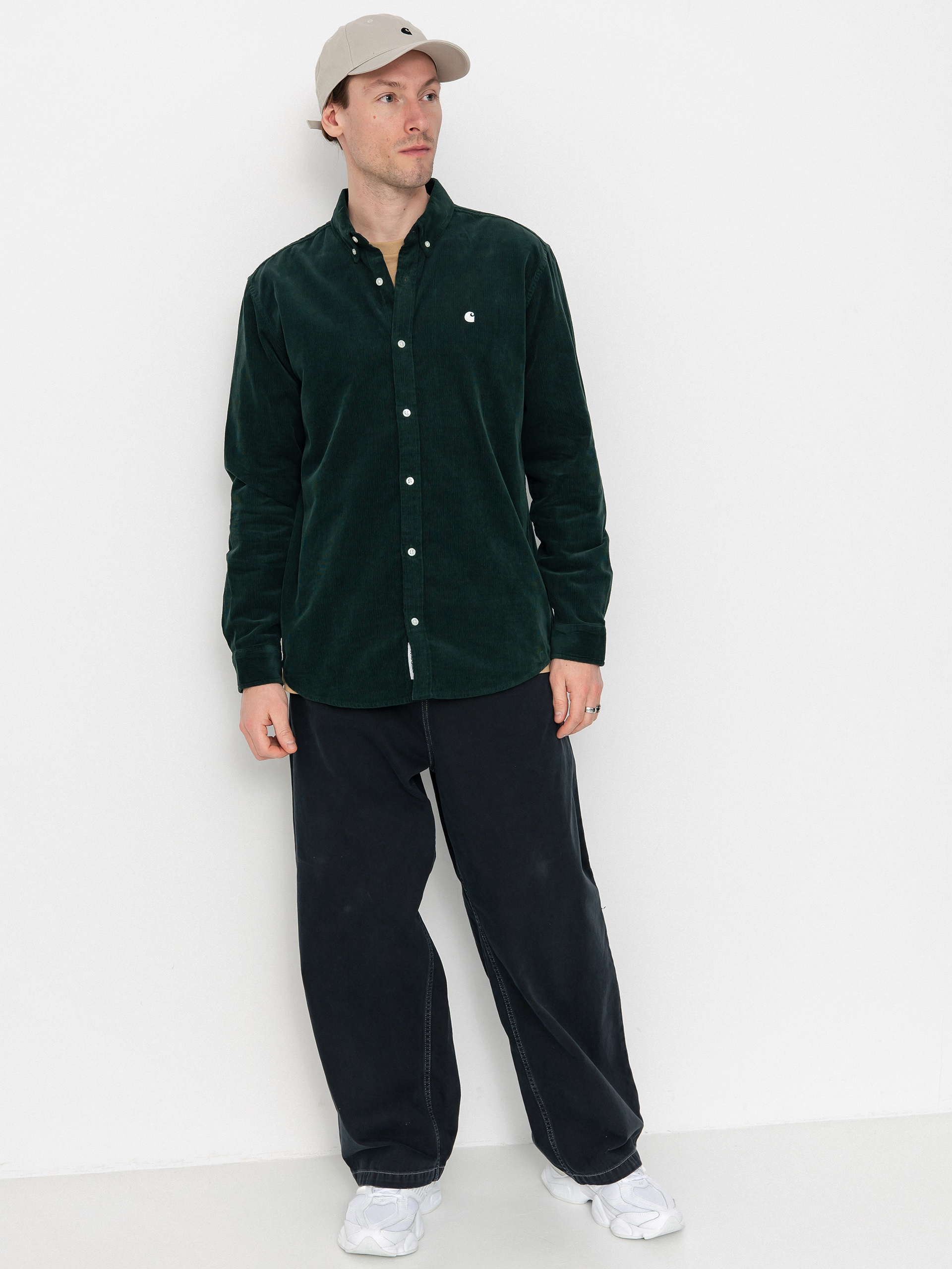Carhartt WIP Madison Fine Cord Shirt - green (conifer/wax)