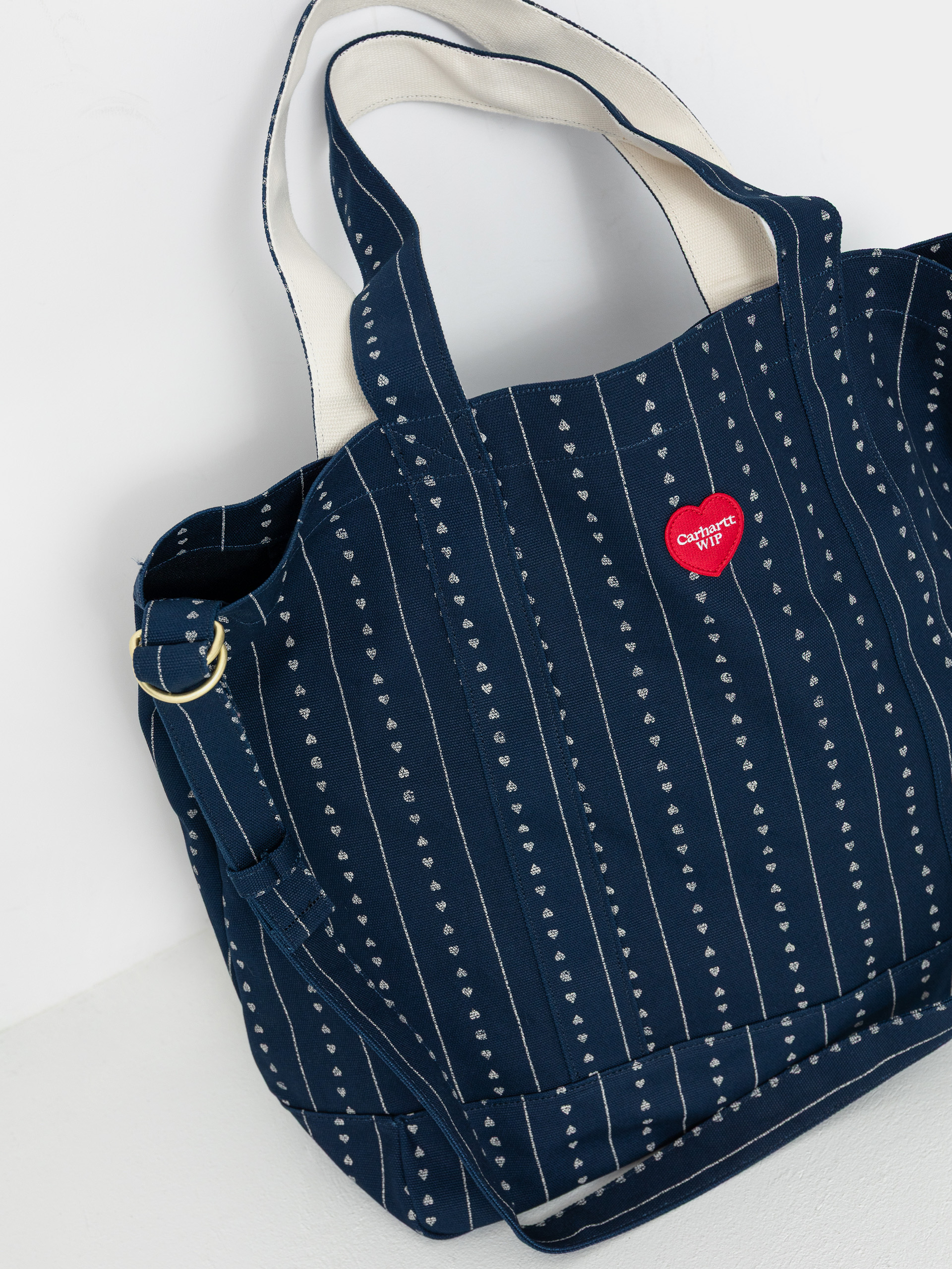 Carhartt WIP Drewe Tote Bag (heart c pinstripe/ink/natural)