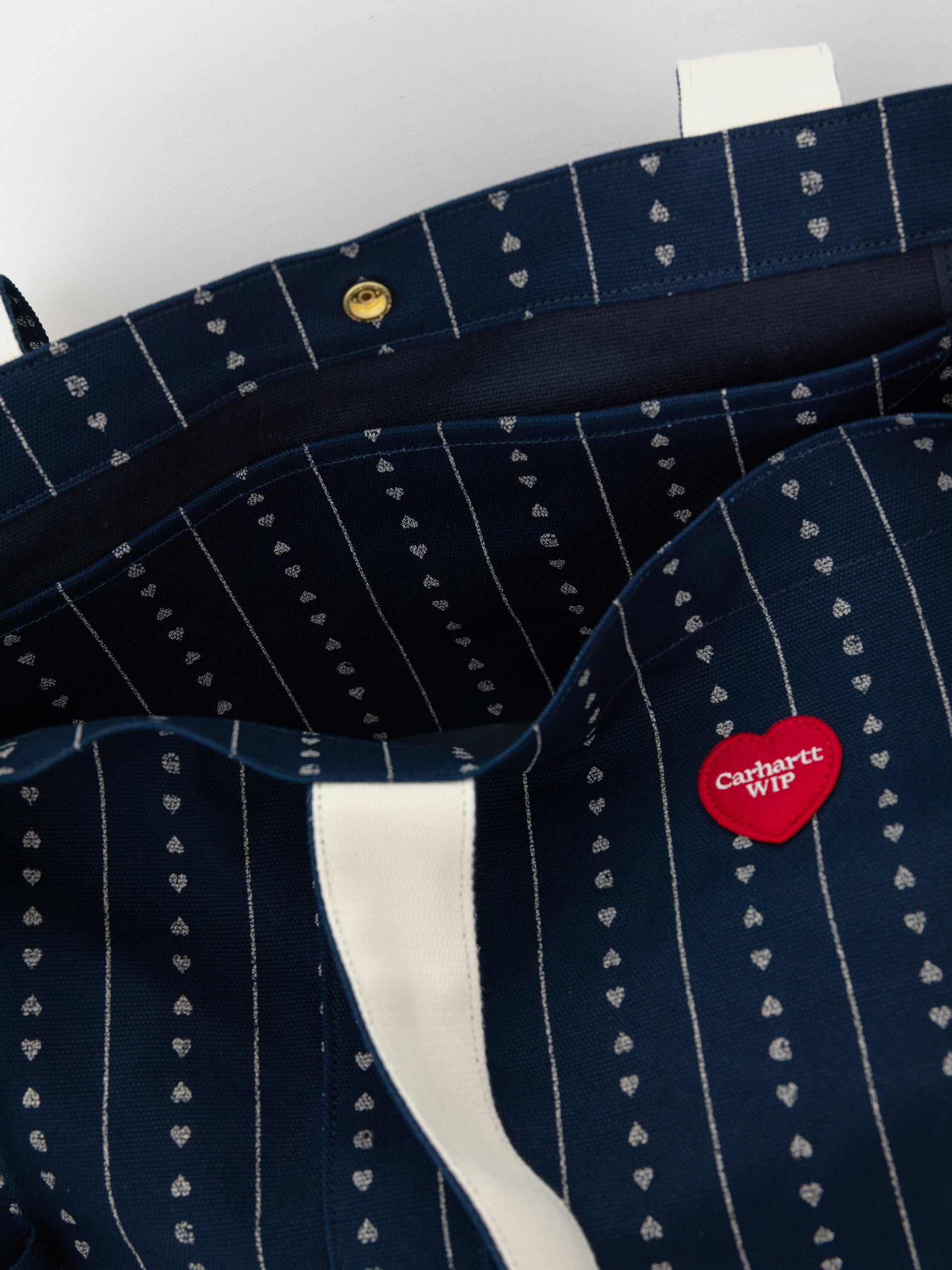 Carhartt WIP Drewe Tote Bag (heart c pinstripe/ink/natural)