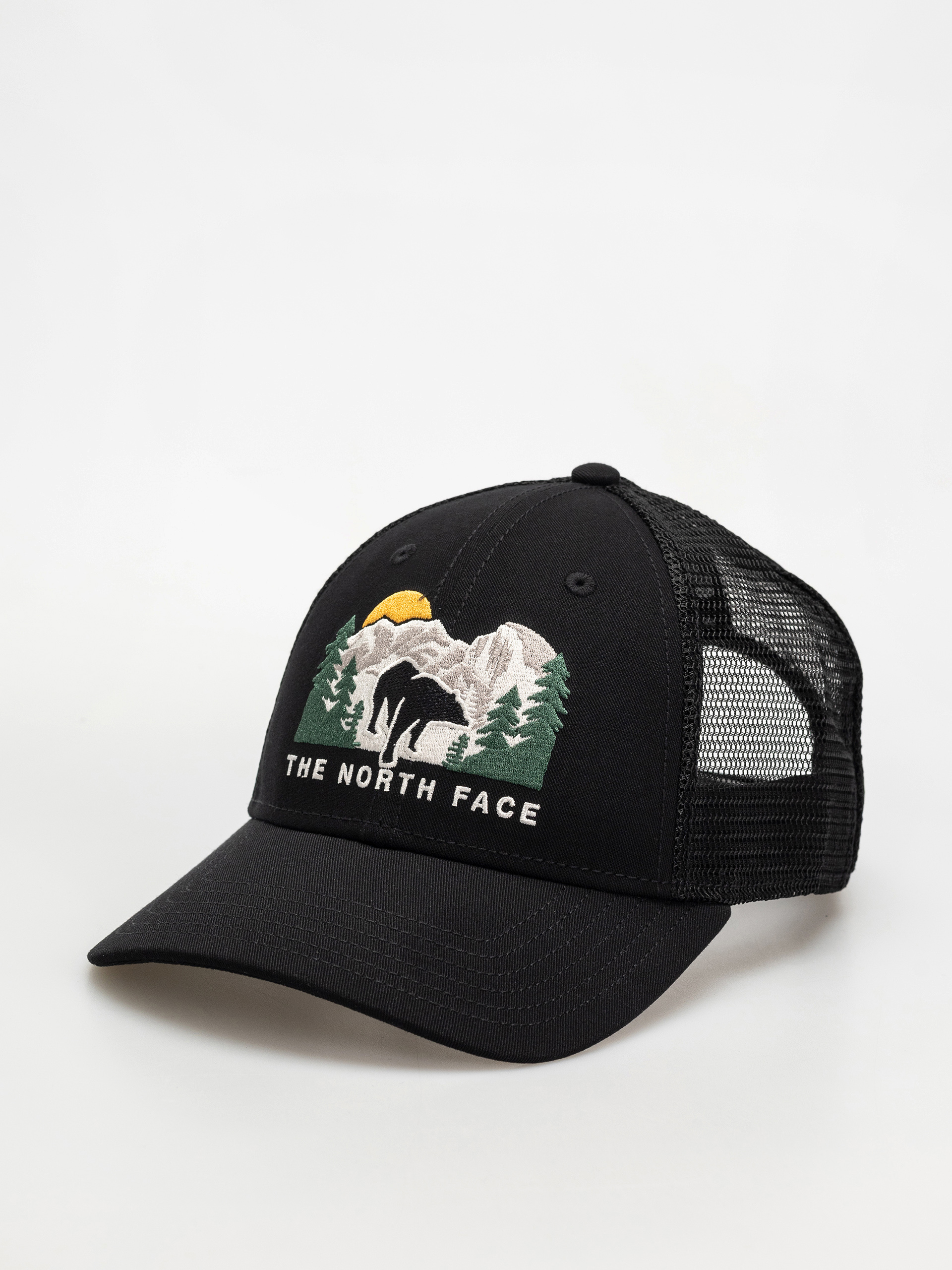 The North Face Embroidered Mudder Trucker Cap (tnf black/tnf black/bear green)