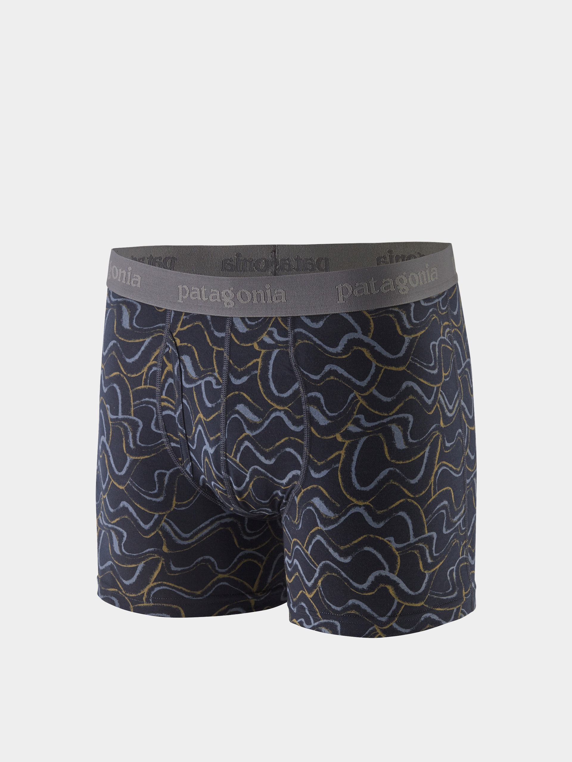 Patagonia Underwear Essential Boxer Briefs 3in (small currents/pitch blue)