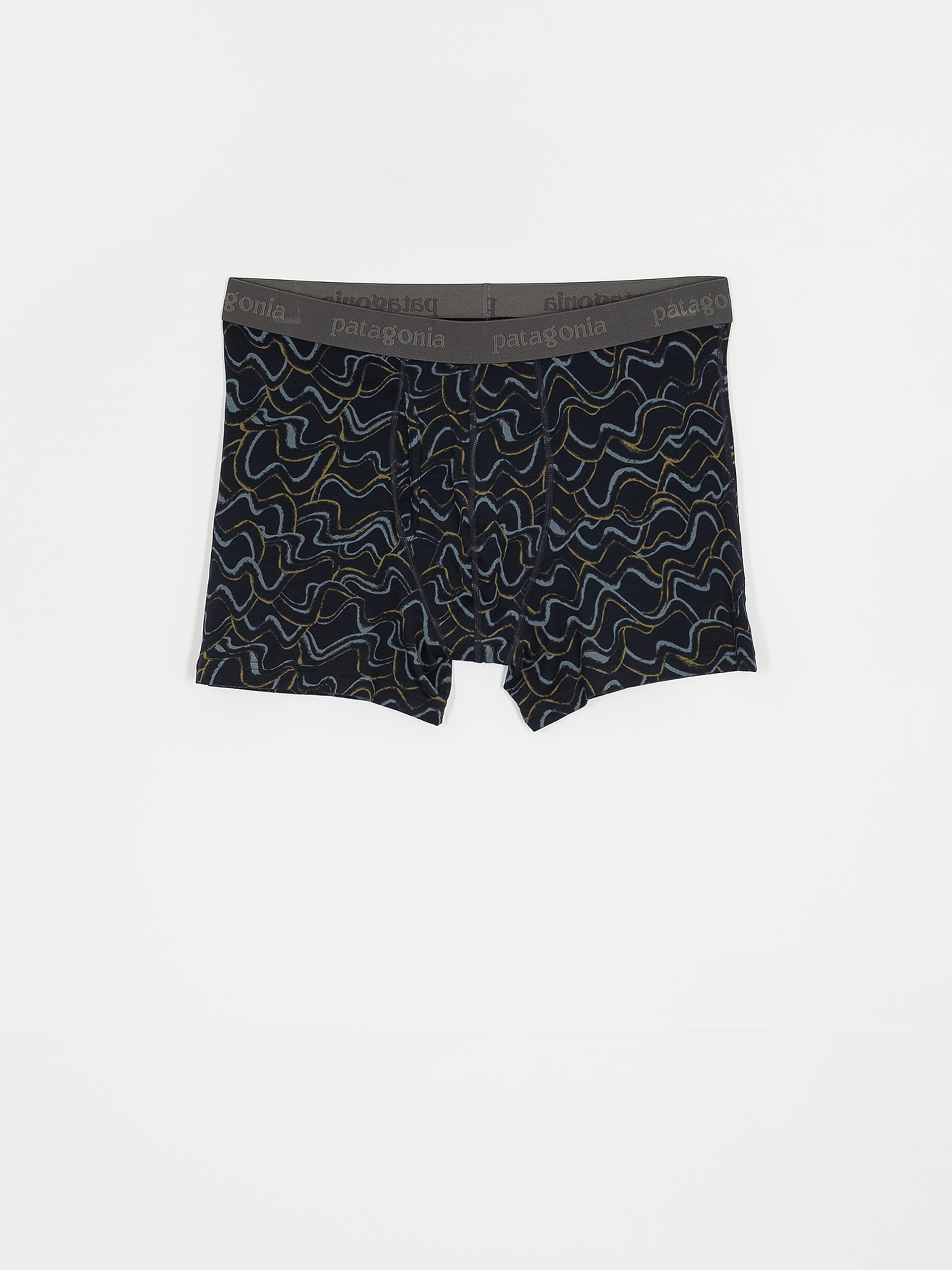 Patagonia Underwear Essential Boxer Briefs 3in (small currents/pitch blue)