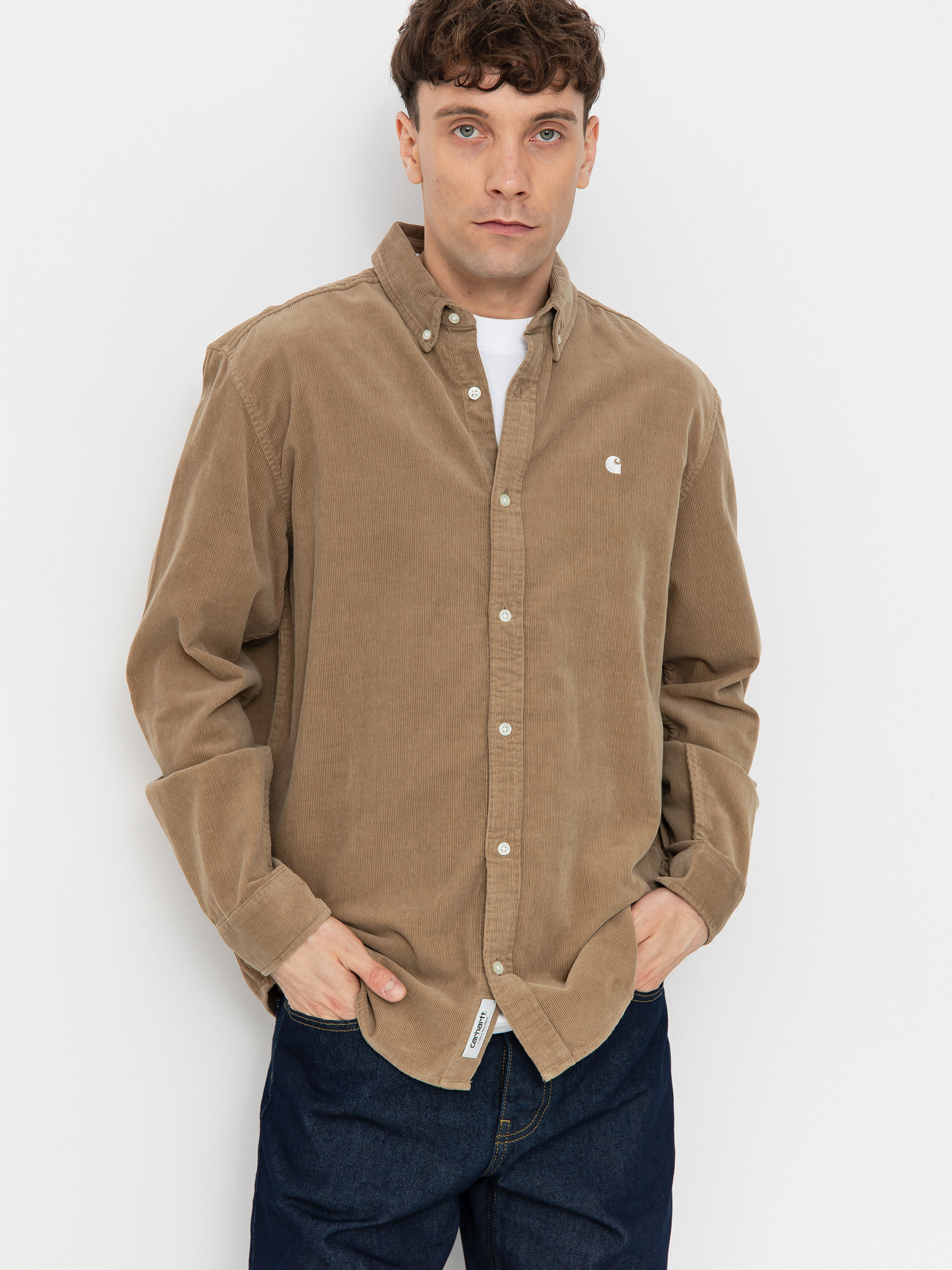 ★ドイツ発*carhartt WIP*新作*Madison Fine Cord シャツ/WAX★ Carhartt WIP Madison Fine Cord Shirt - transparent (leather/wax)