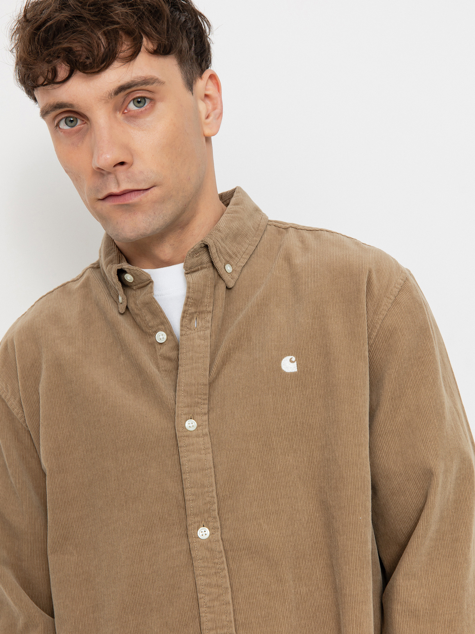 ★ドイツ発*carhartt WIP*新作*Madison Fine Cord シャツ/WAX★ Carhartt WIP Madison Fine Cord Shirt - transparent (leather/wax)