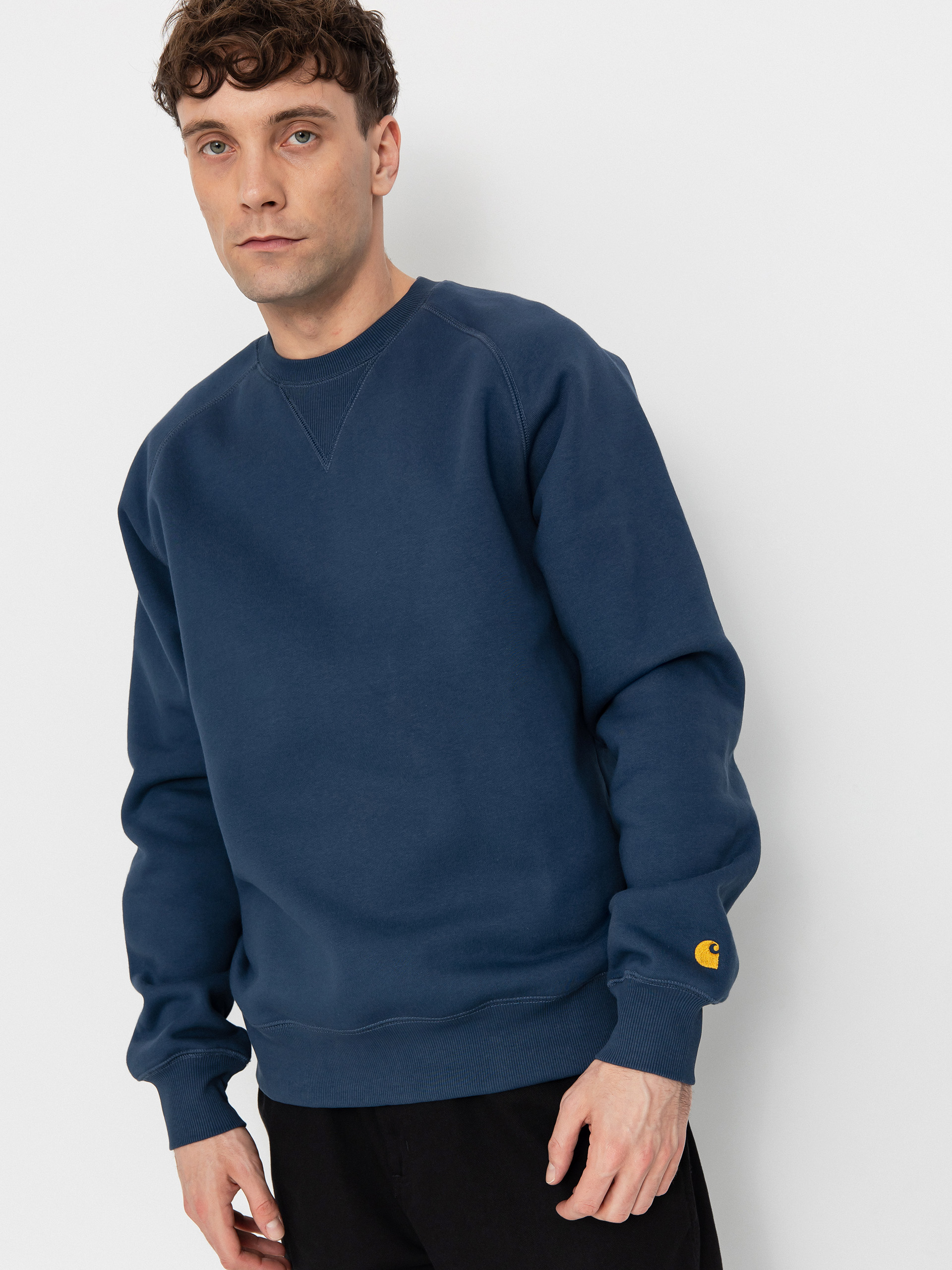 Carhartt WIP Chase Sweatshirt navy blue (dusky blue/gold)