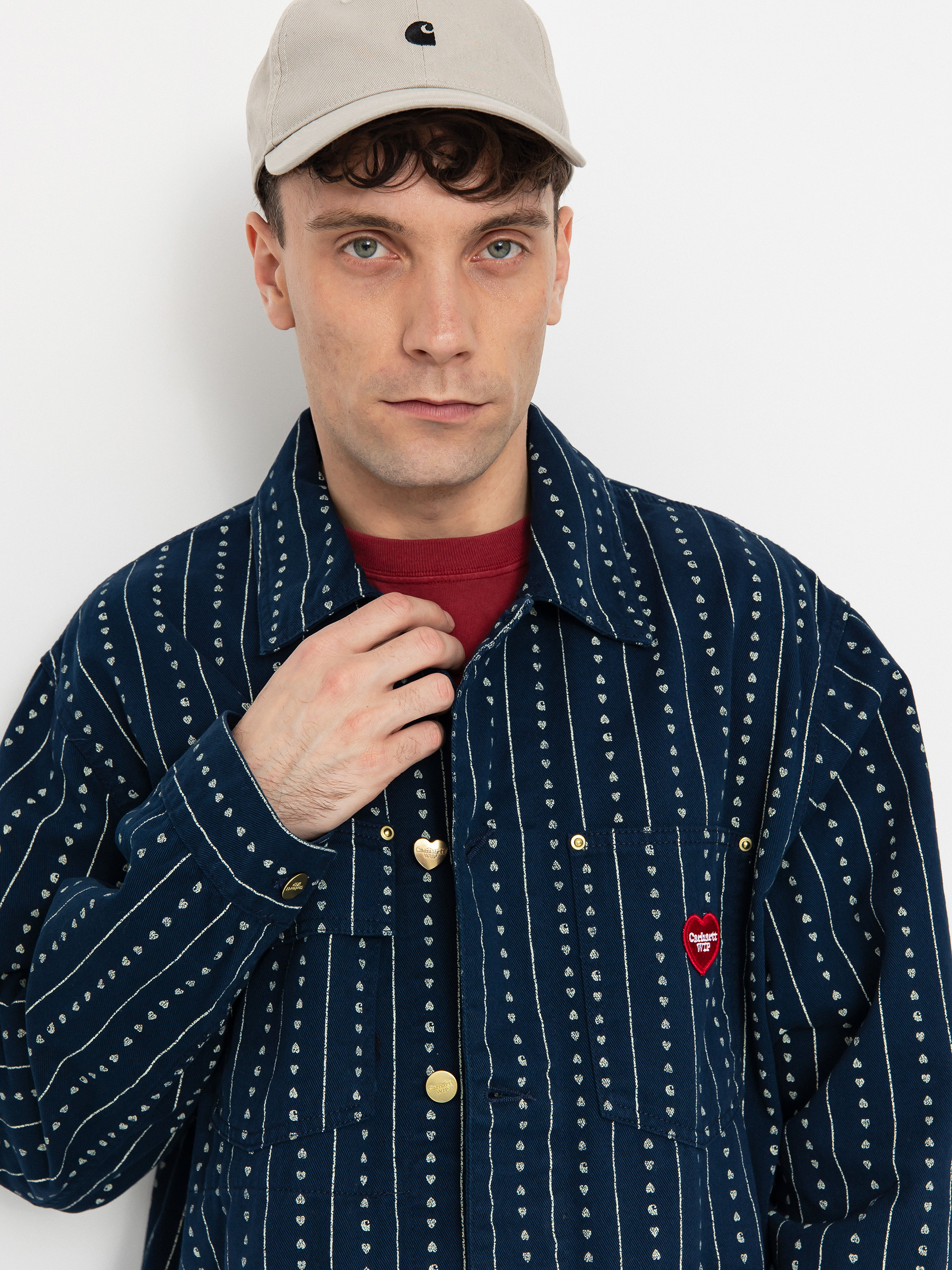 Carhartt WIP Drewe Chore Coat Jacke (heart c pinstripe/ink/natural)