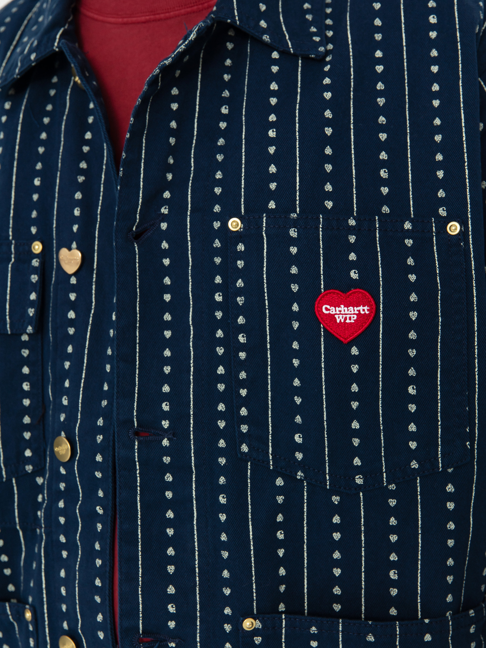 Carhartt WIP Drewe Chore Coat Jacke (heart c pinstripe/ink/natural)