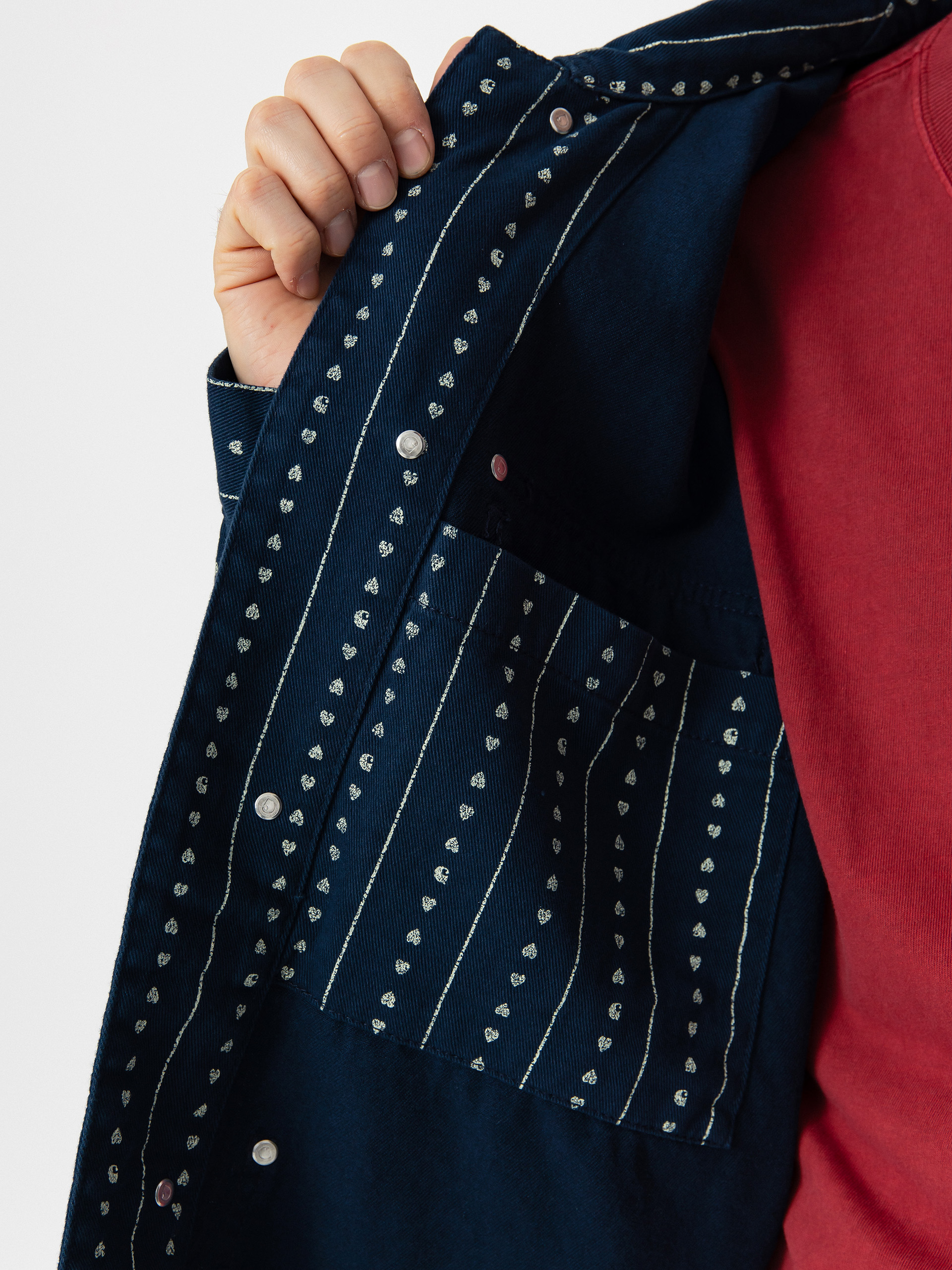 Carhartt WIP Drewe Chore Coat Jacke (heart c pinstripe/ink/natural)