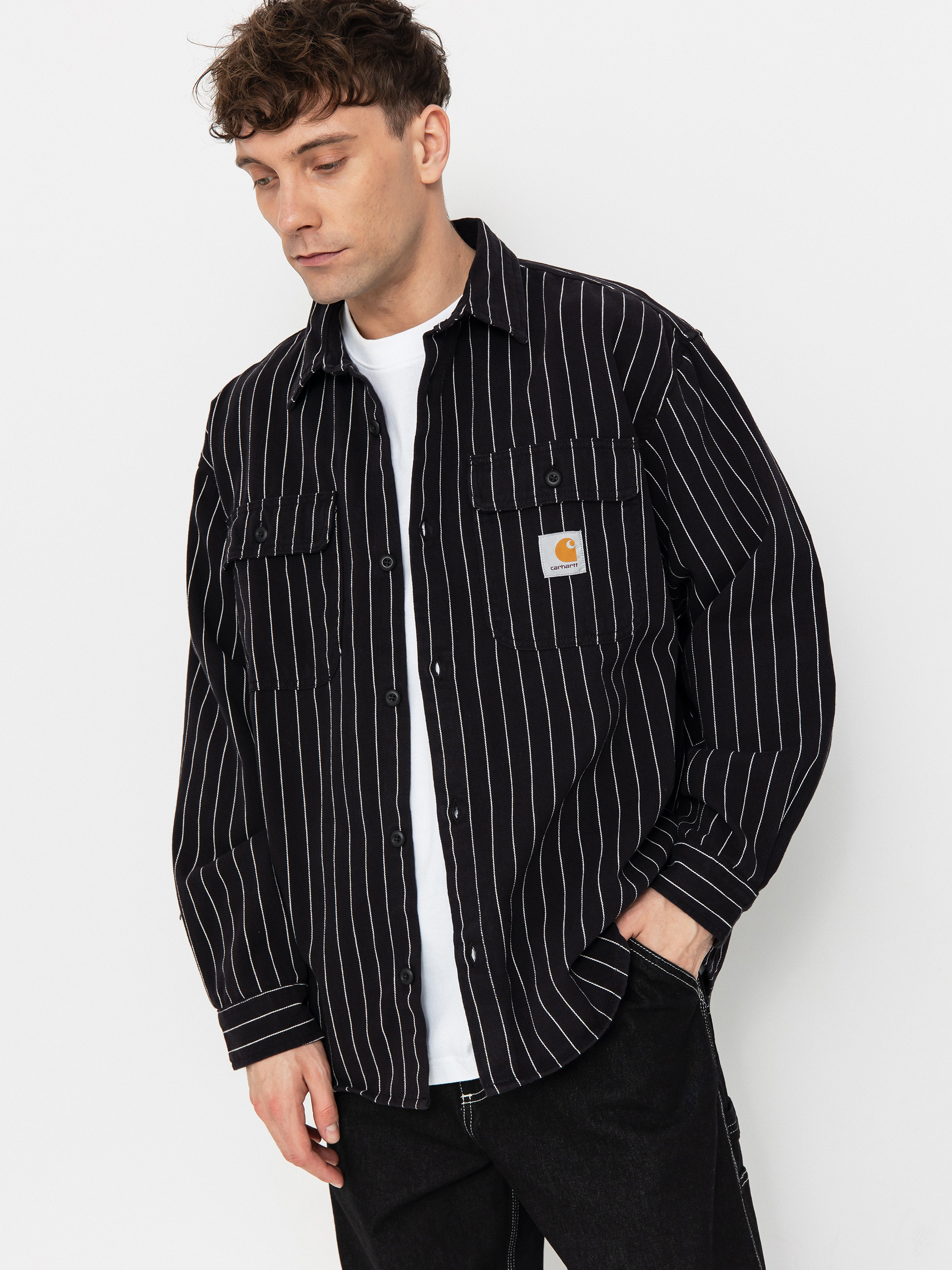 Carhartt WIP Hendry Hemd (seaton stripe/black/wax)