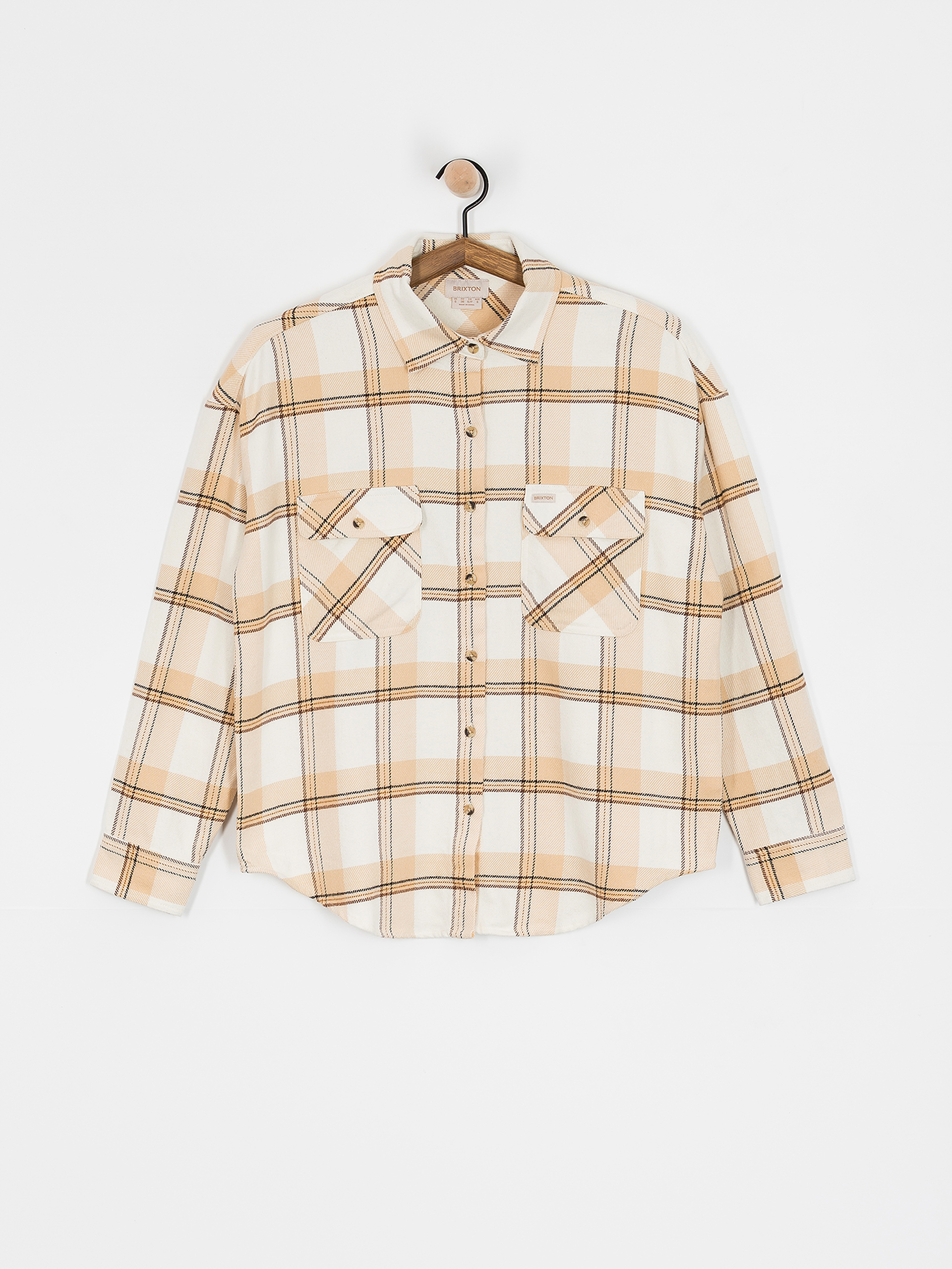 Brixton Bowery Classic Flannel Shirt Wmn (off white/semolina/washed copp)