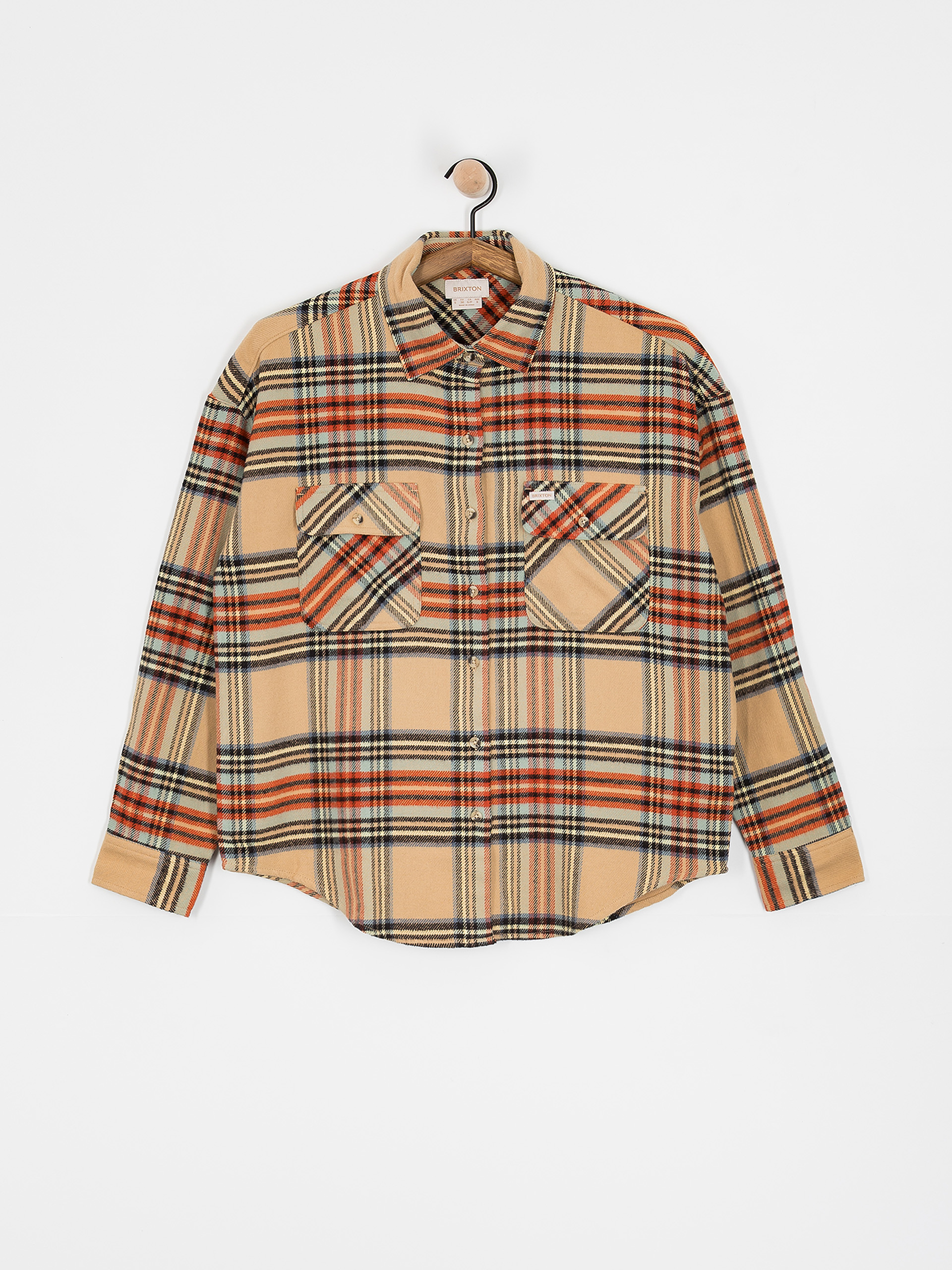 Brixton Bowery Classic Flannel Shirt Wmn (sand/burnt brick/black plaid)