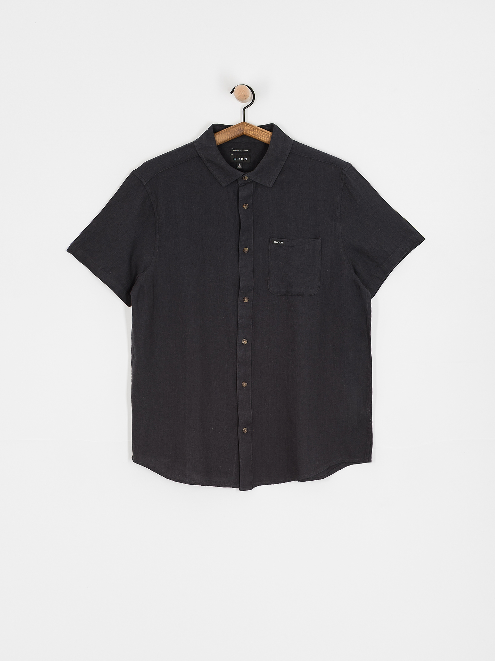 Brixton Charter Org Cttn Hemd (washed black)