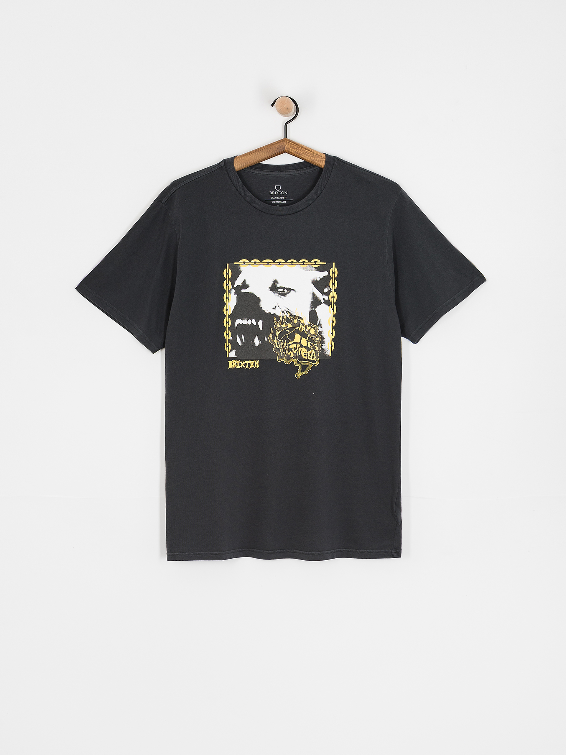 Brixton Secure Stt T-Shirt (black worn wash)