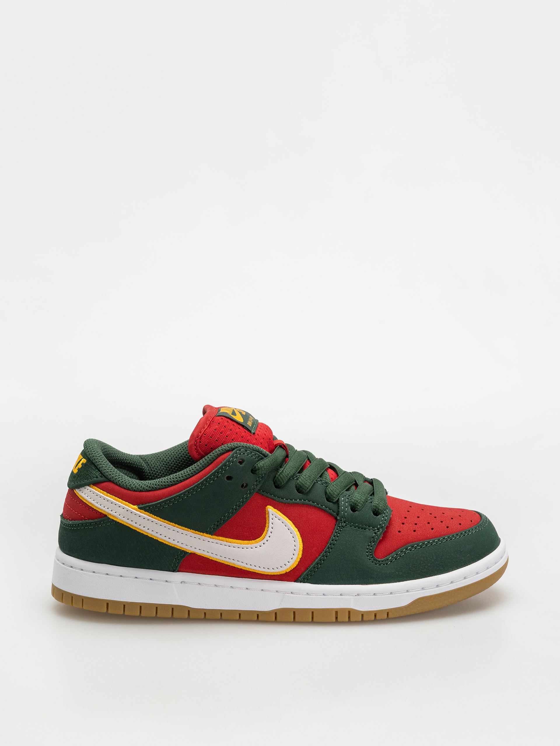 Nike SB Dunk Low Pro Prm Schuhe (fir/white university gold fire red)