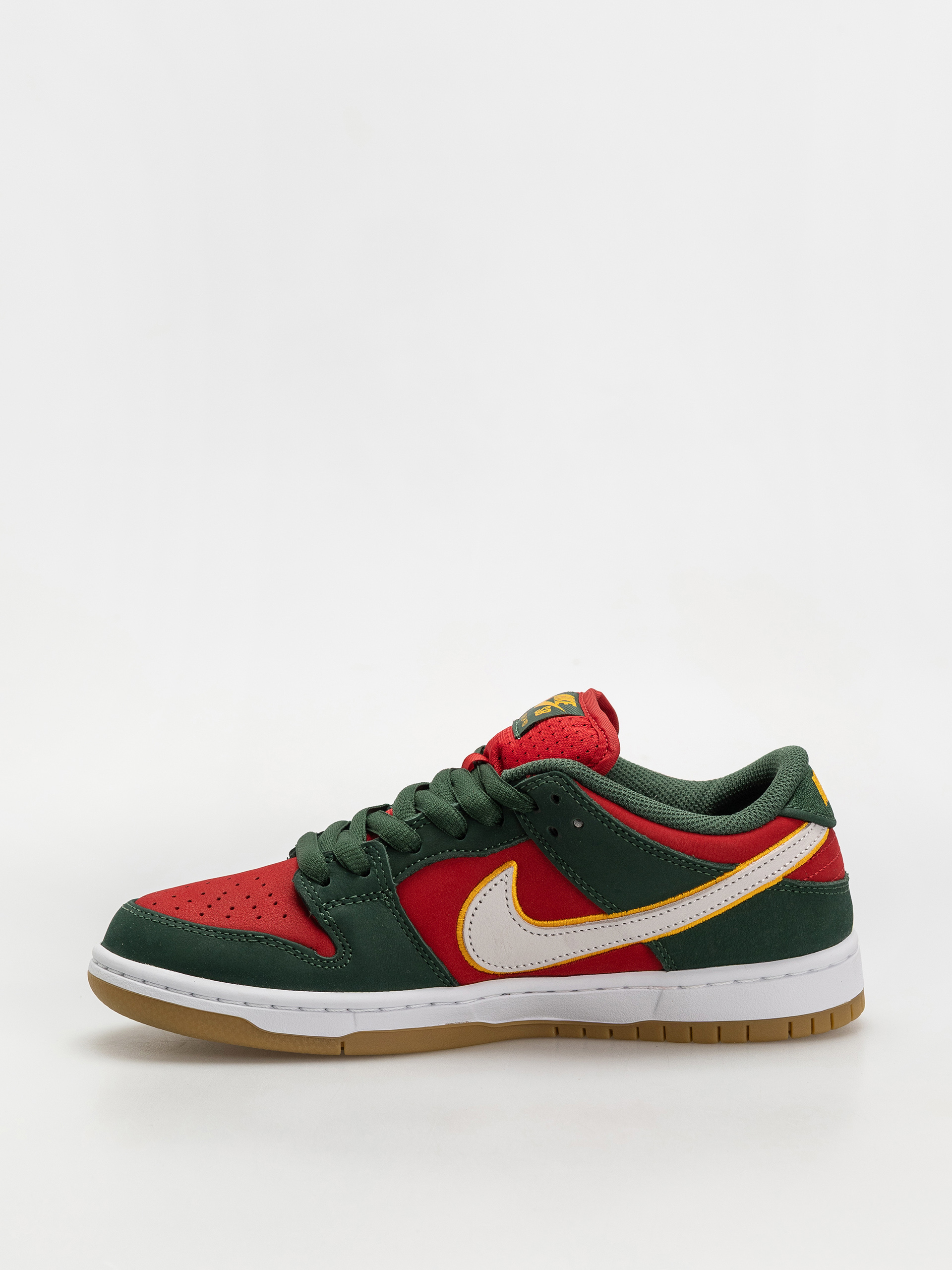Nike SB Dunk Low Pro Prm Shoes (fir/white university gold fire red)