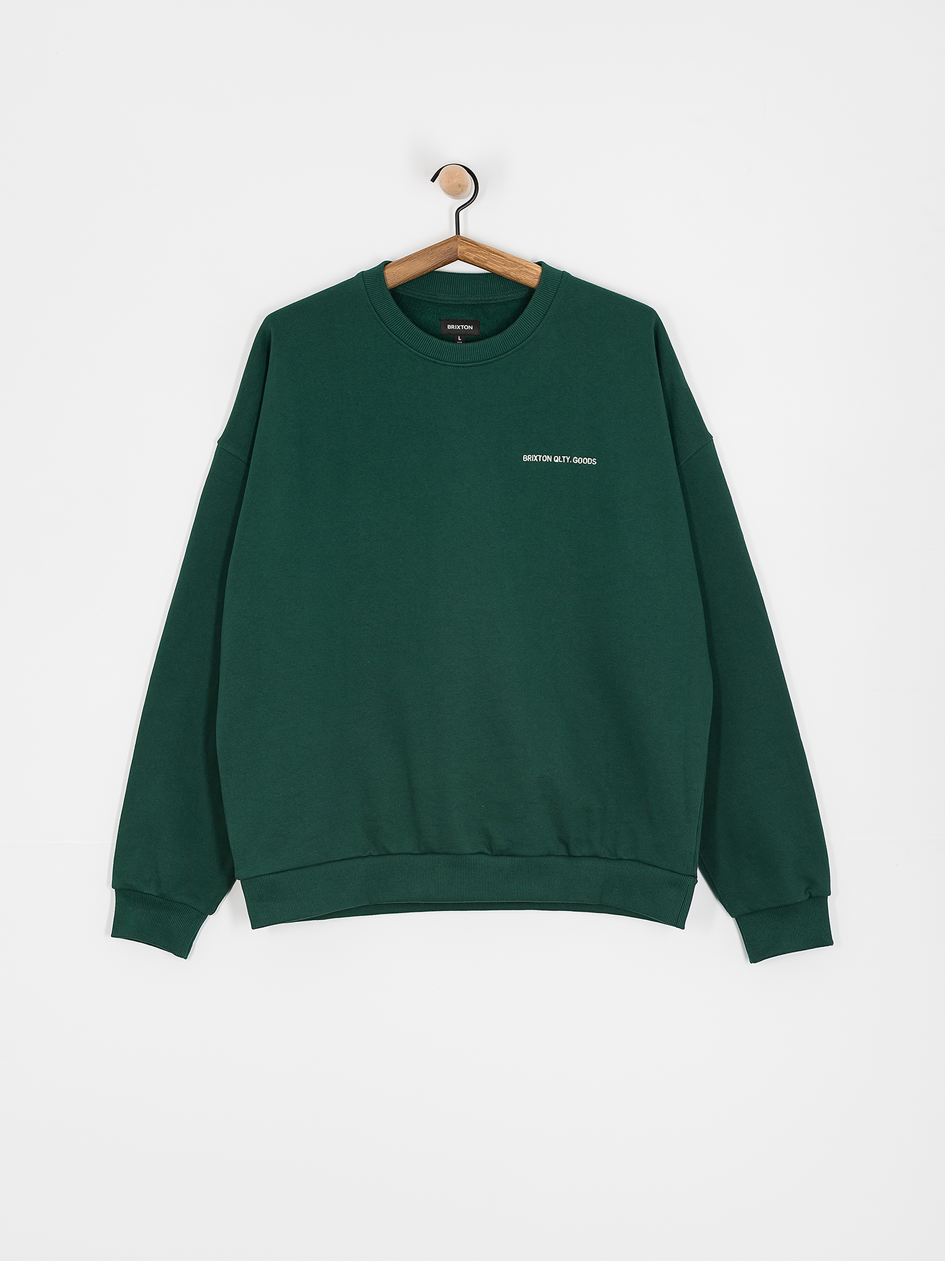 Brixton Embroidered Heavy Weight Crew Sweatshirt (deep emerald)