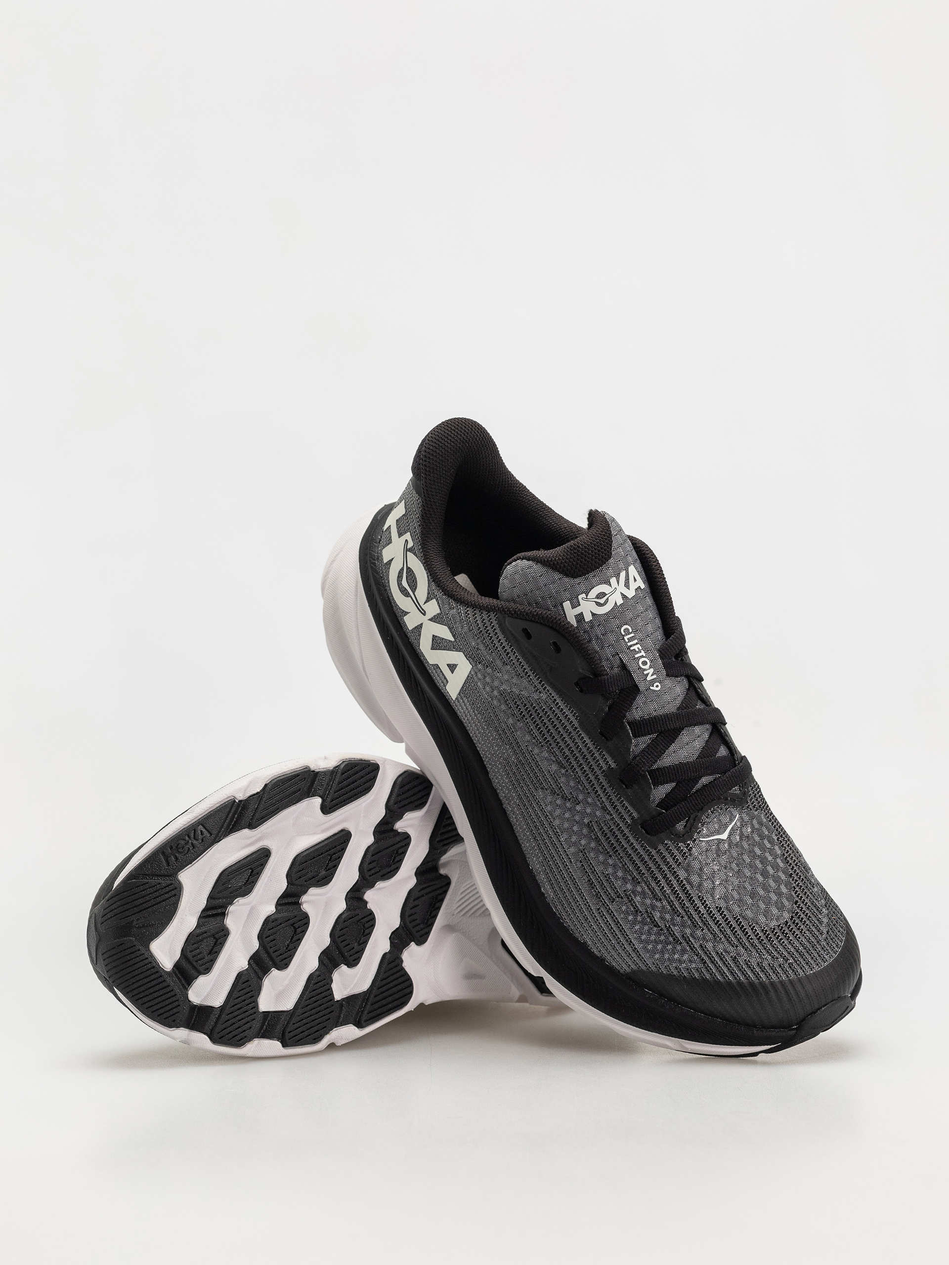 Hoka Shoes Clifton 9 JR (black/white)