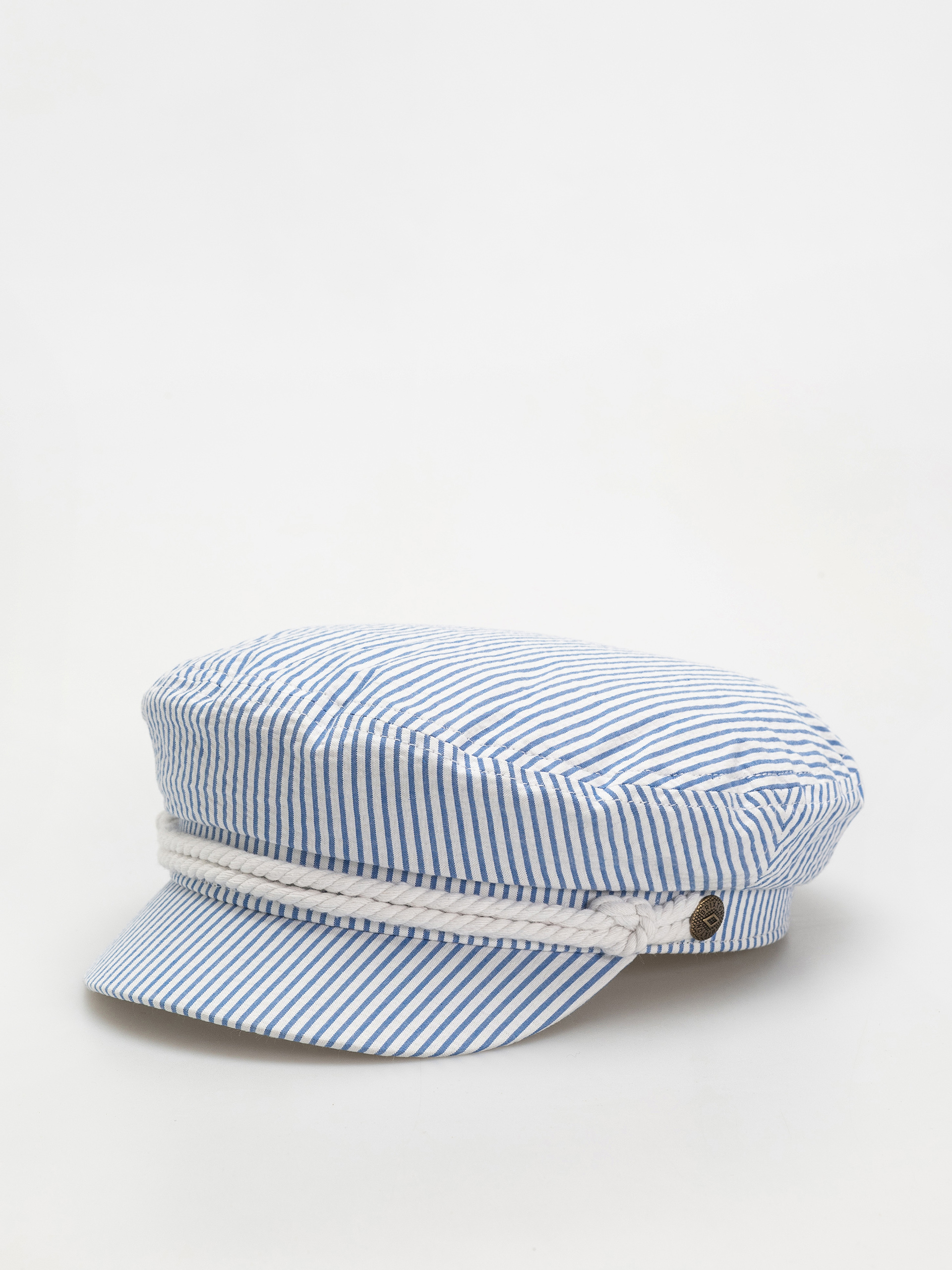 Brixton Fiddler Cap Schirmmütze (off white/blue seersucker)