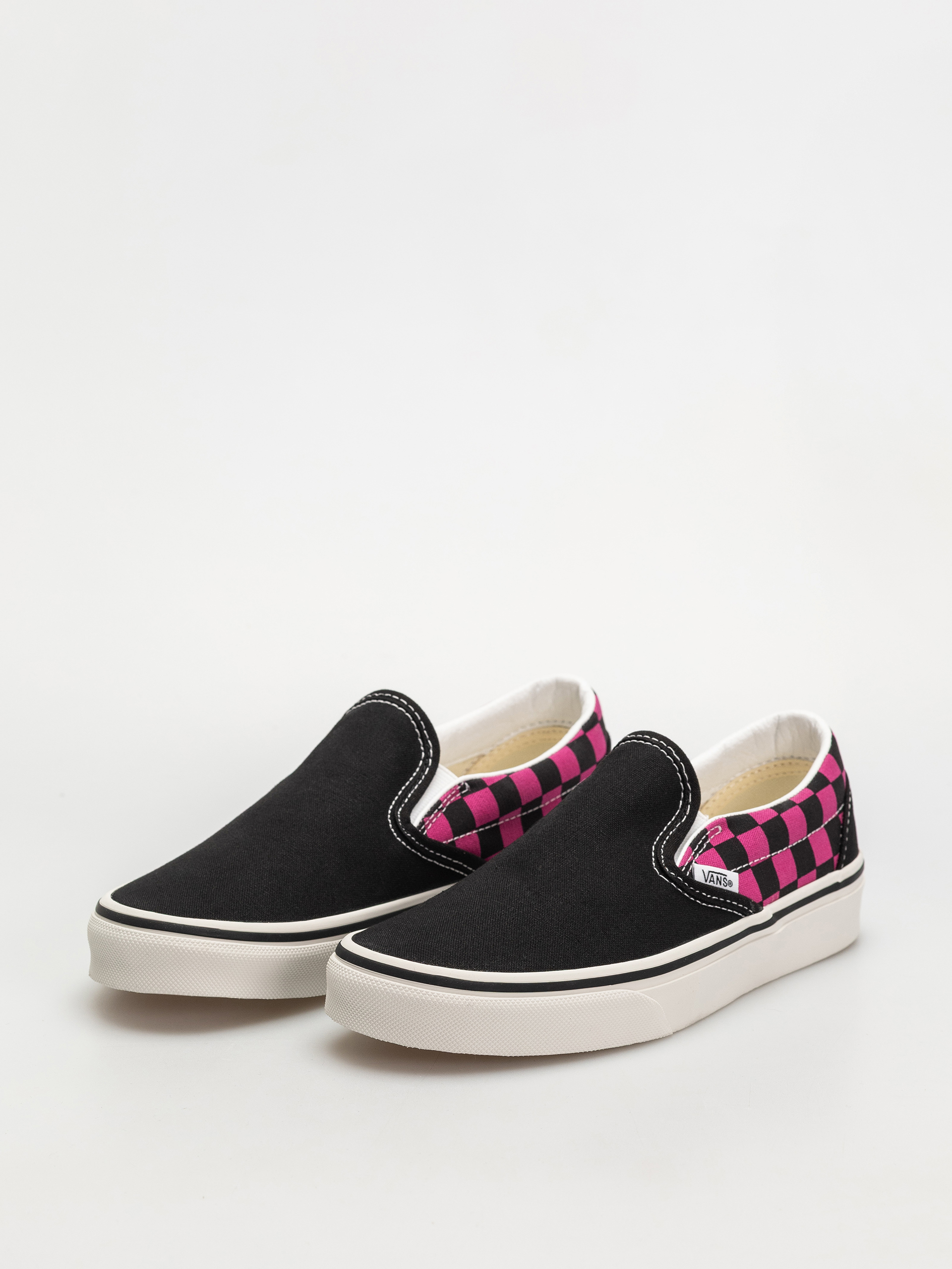 Vans Classic Slip On Shoes (pop check raspberry rose)