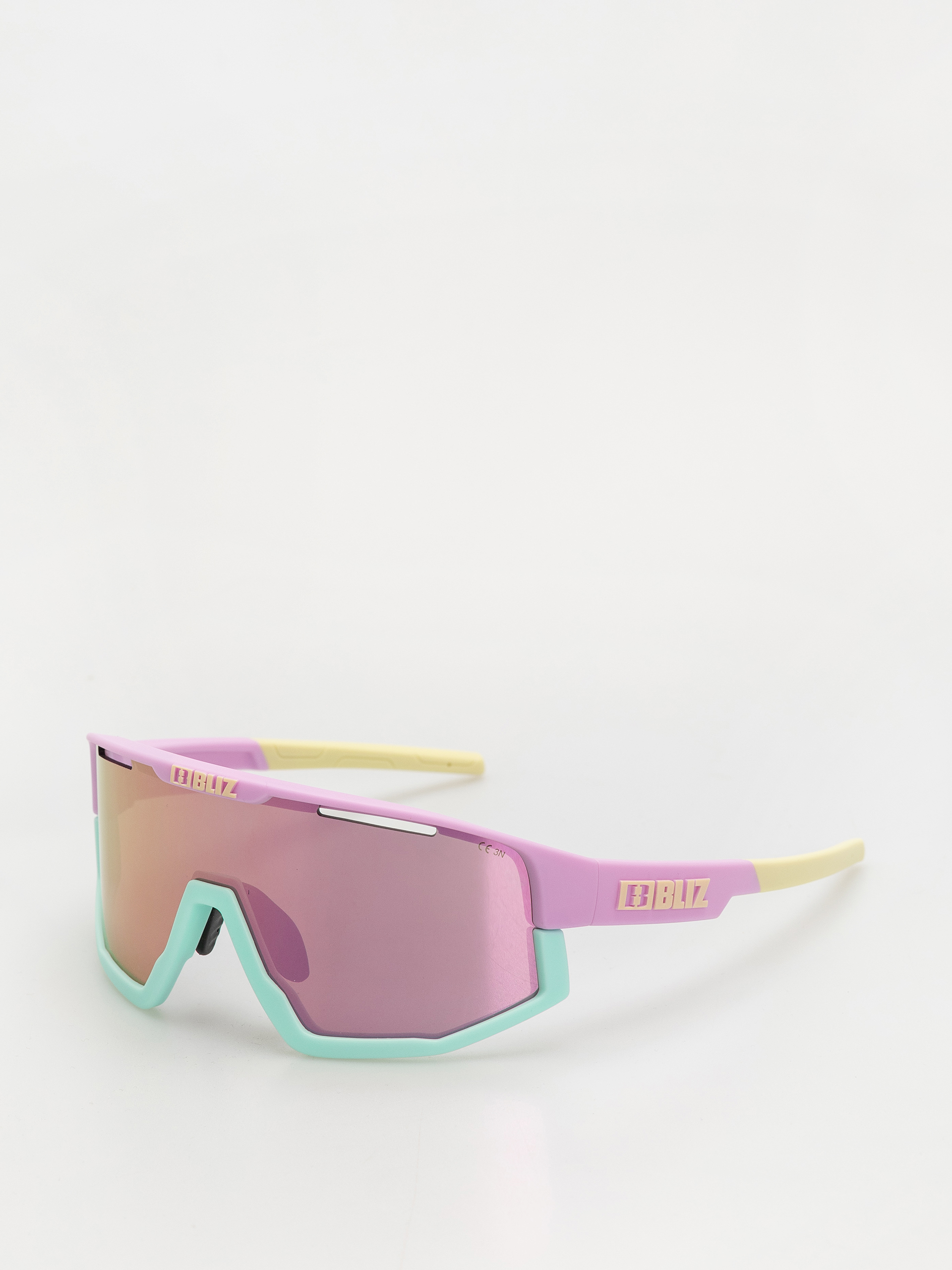 Bliz Fusion Sonnenbrille (matt pastel purple w yellow logo matt mint jawbone + spare jawbone in yellow/brown w pink multi)