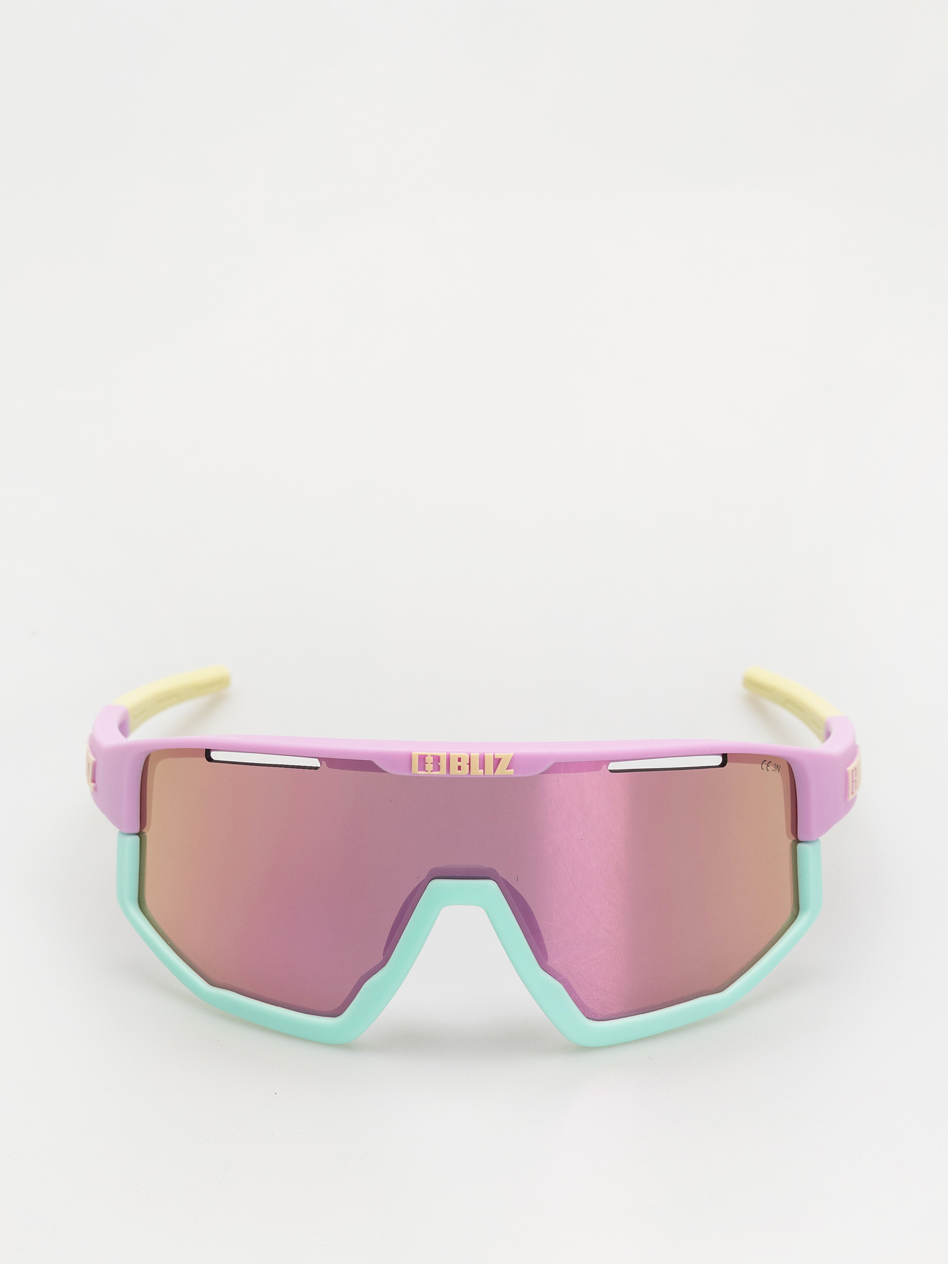 Bliz Fusion Sonnenbrille (matt pastel purple w yellow logo matt mint jawbone + spare jawbone in yellow/brown w pink multi)