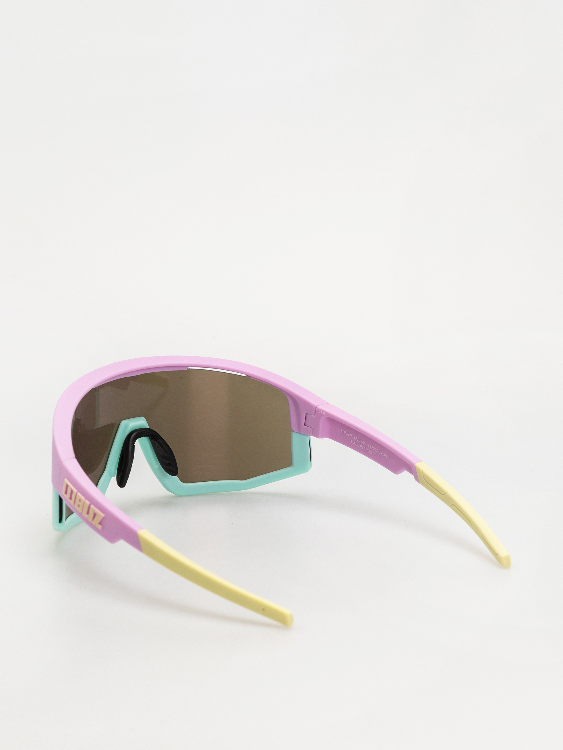 Bliz Fusion Sonnenbrille (matt pastel purple w yellow logo matt mint jawbone + spare jawbone in yellow/brown w pink multi)